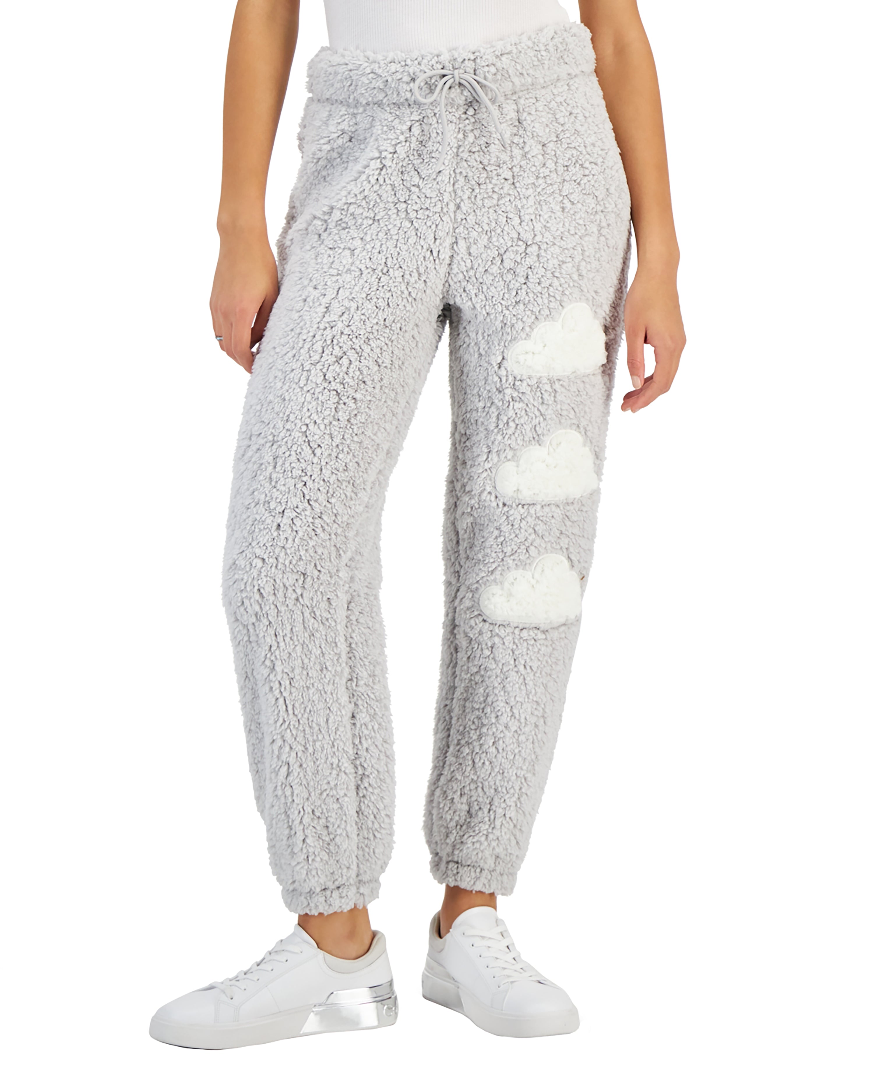 Juniors' High-Rise Sherpa Patch Joggers