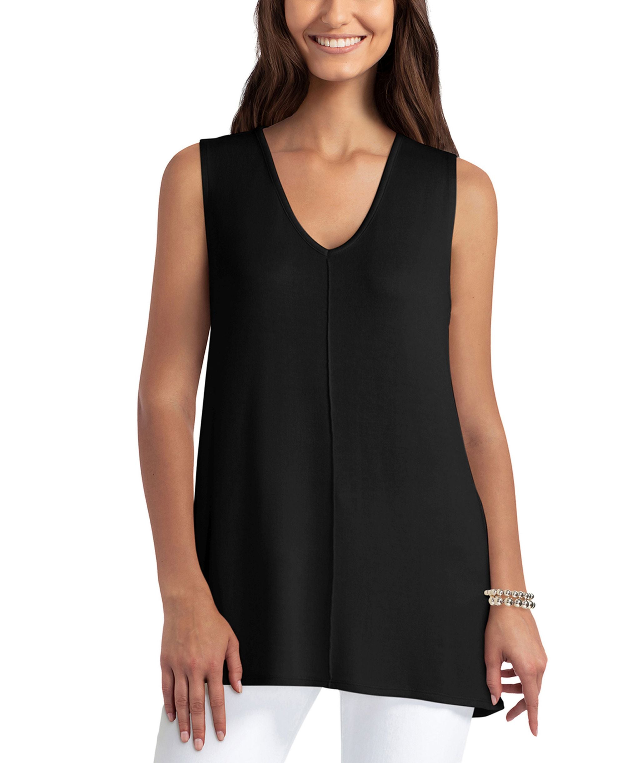 Womens Sleeveless V Neck Top