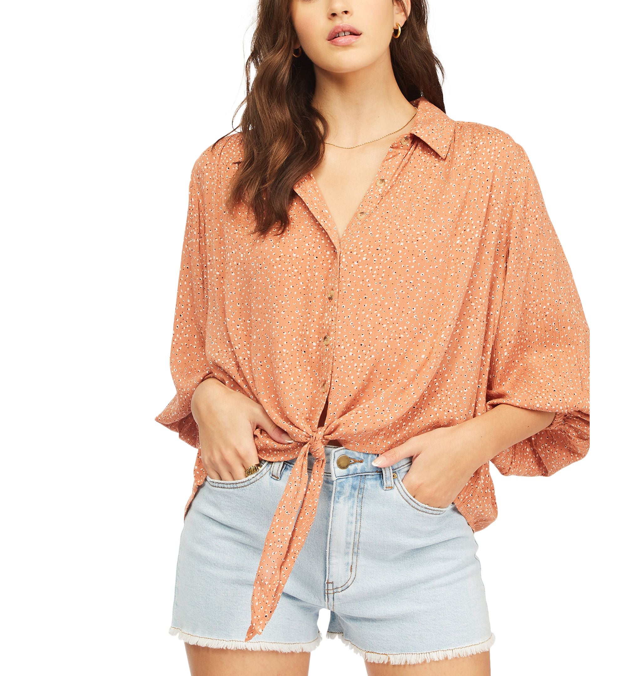 Billabong Easy Beat Front Tie Button-Up Shirt