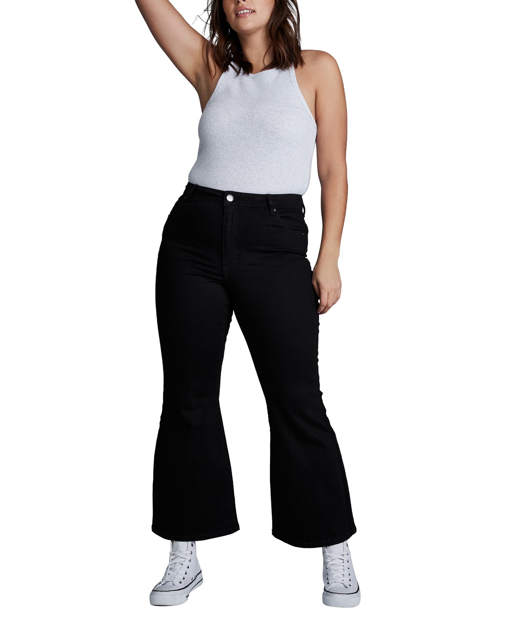 Trendy Plus Size Denim Stretch Flare Jeans