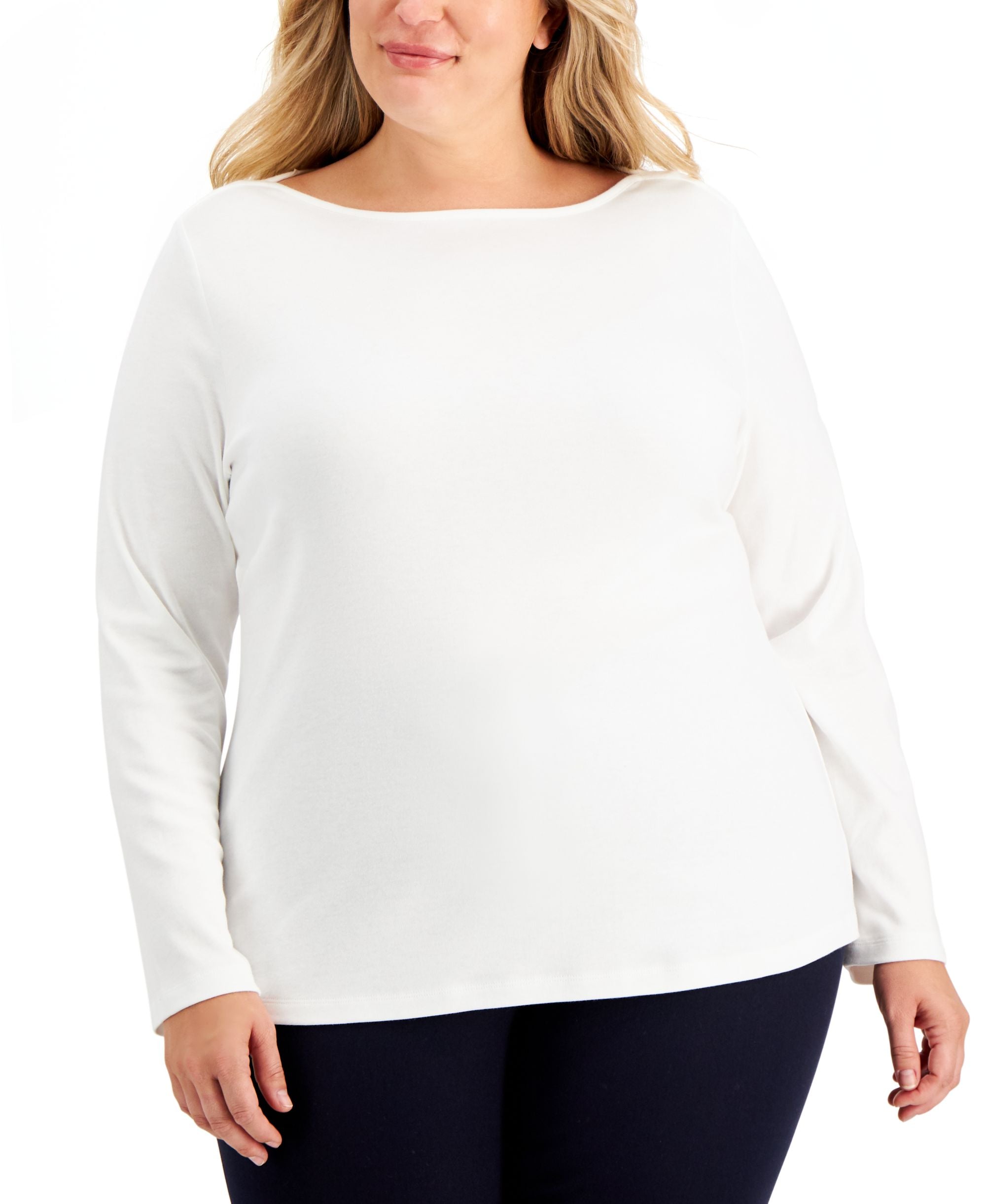 Karen Scott Plus Size Boatneck Top