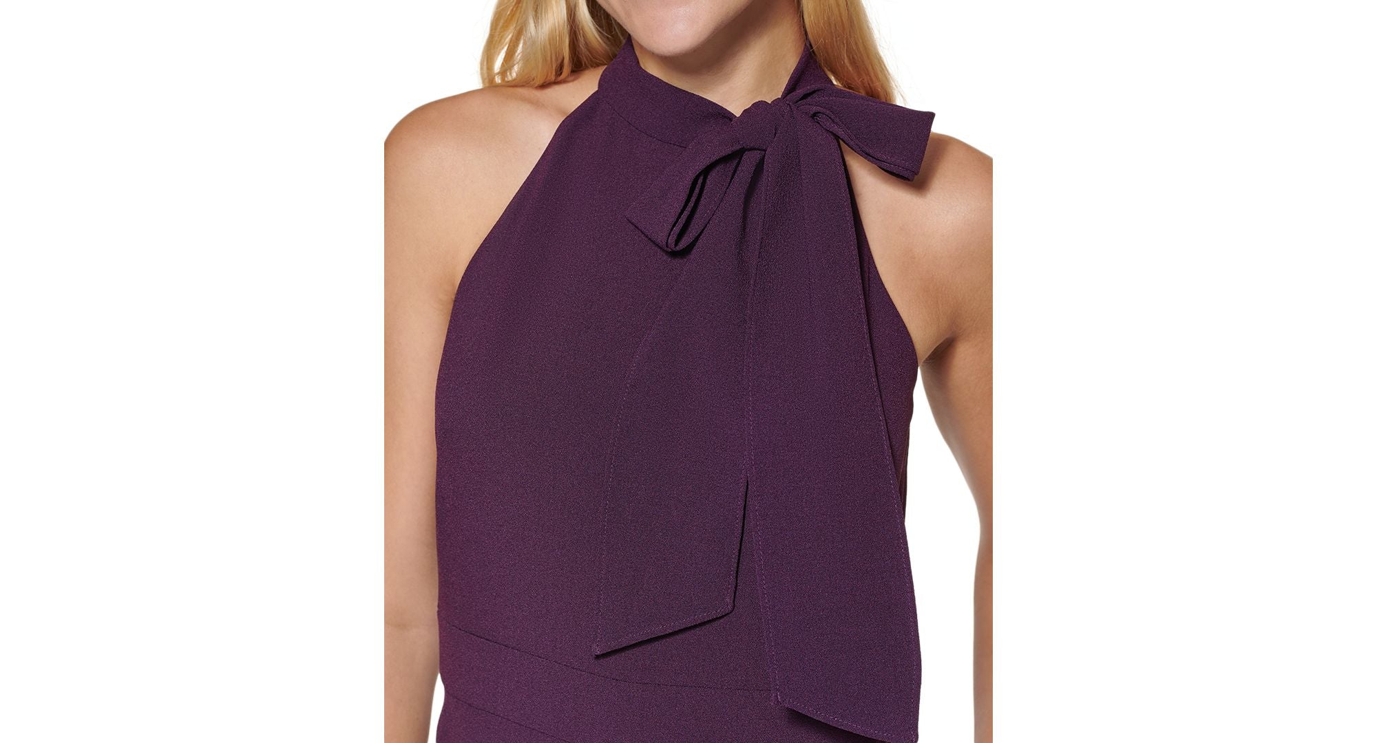 Vince Camuto Bow Trim Halter Jumpsuit