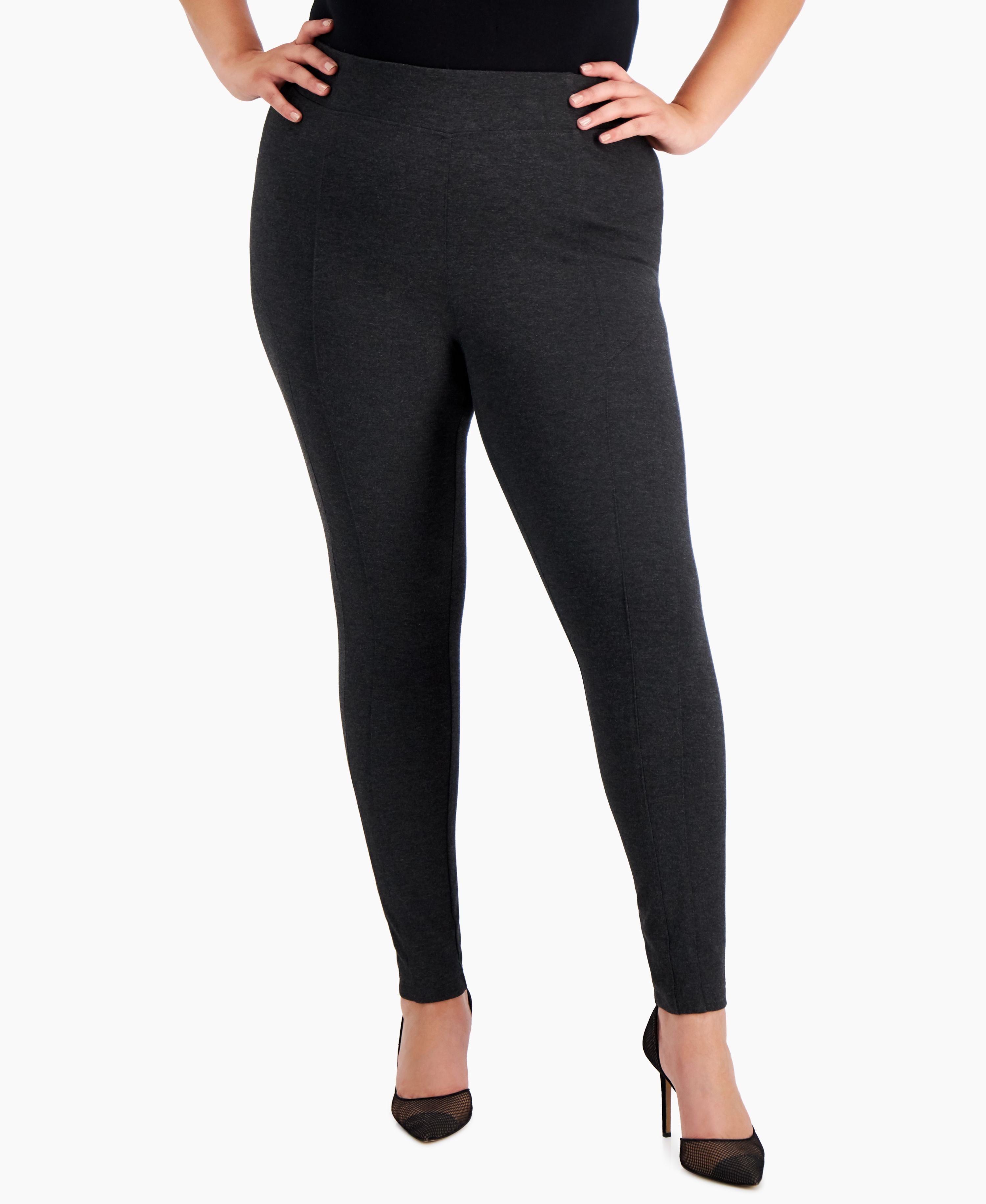 INC International Concepts Plus Size Seam Detail Skinny Ponte Pants