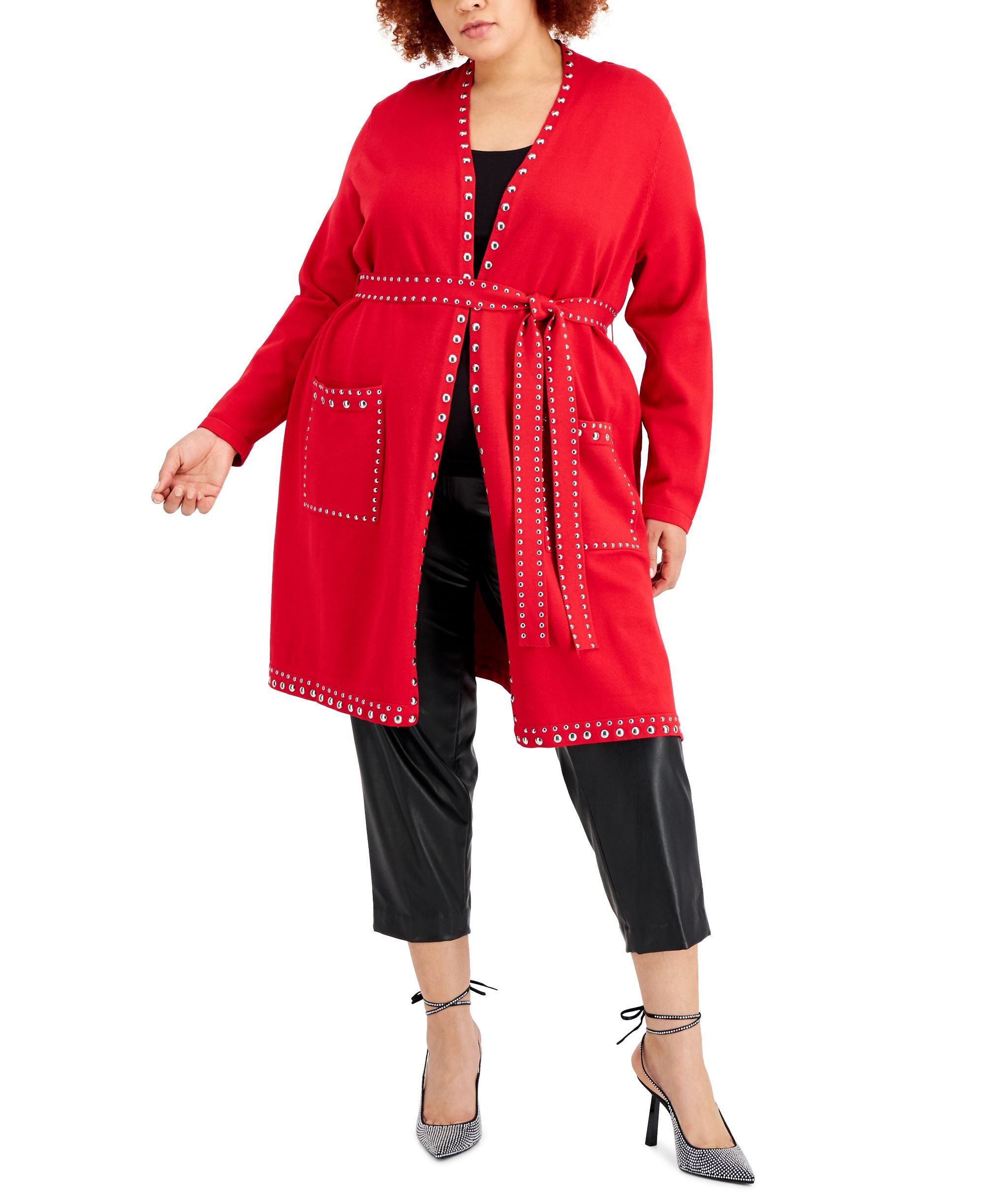 International Concepts Plus Size Studded Cardigan