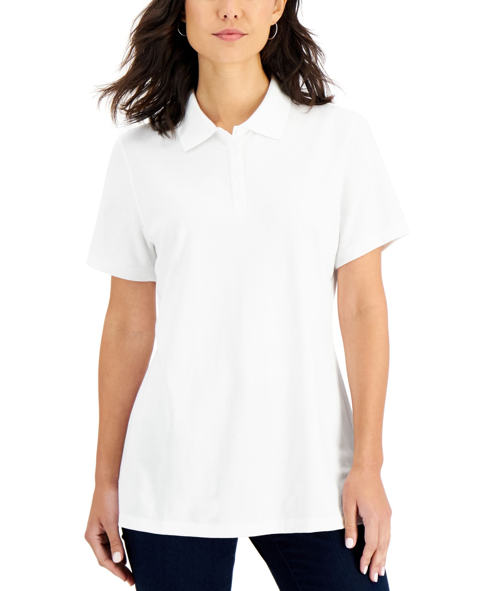 Karen Scott Petite Pique Polo Shirt