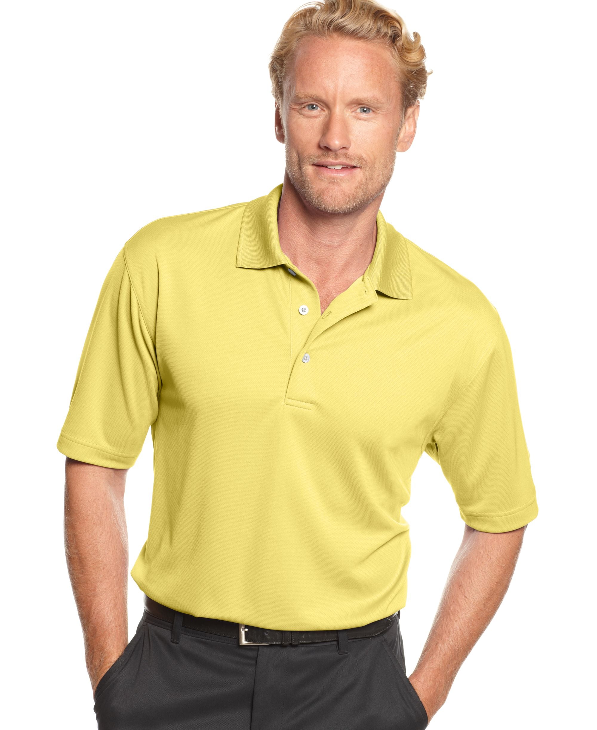 Men's Airflux Solid Mesh Short Sleeve Golf Polo Shirt