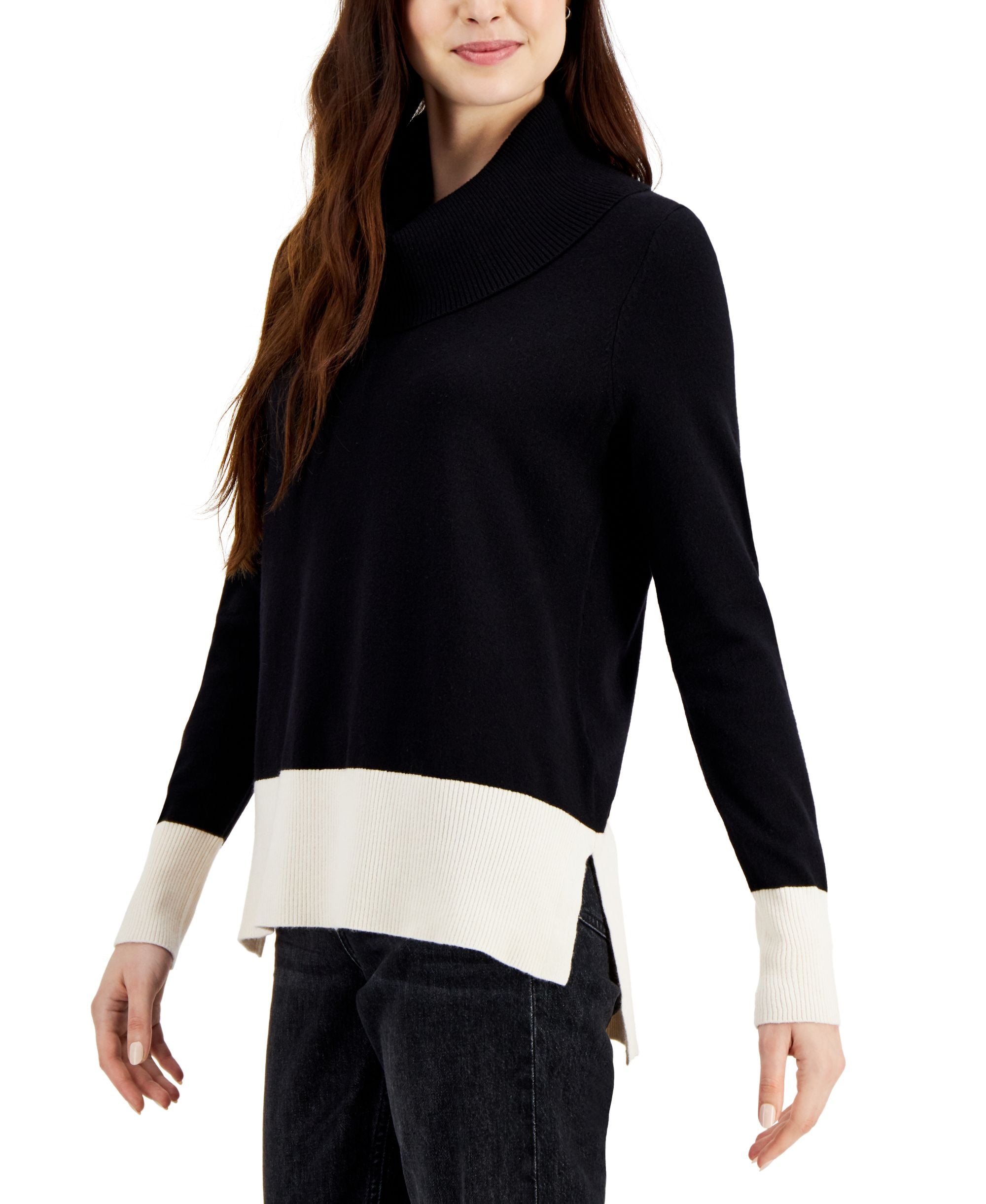 Adyson Parker Colorblocked Cowlneck Sweater