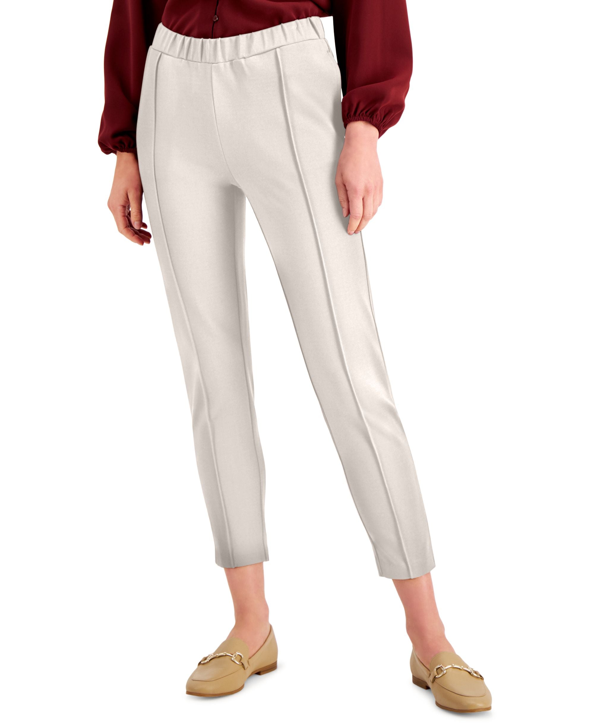 Alfani Petite Solid Seamed Cropped Pants
