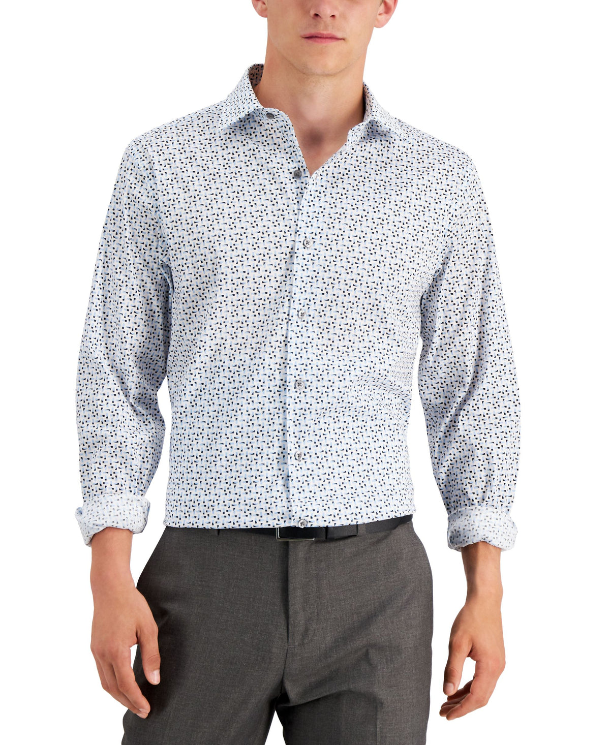 Alfani Mens Slim Fit 2 Way Stretch Performance Dress Shirt