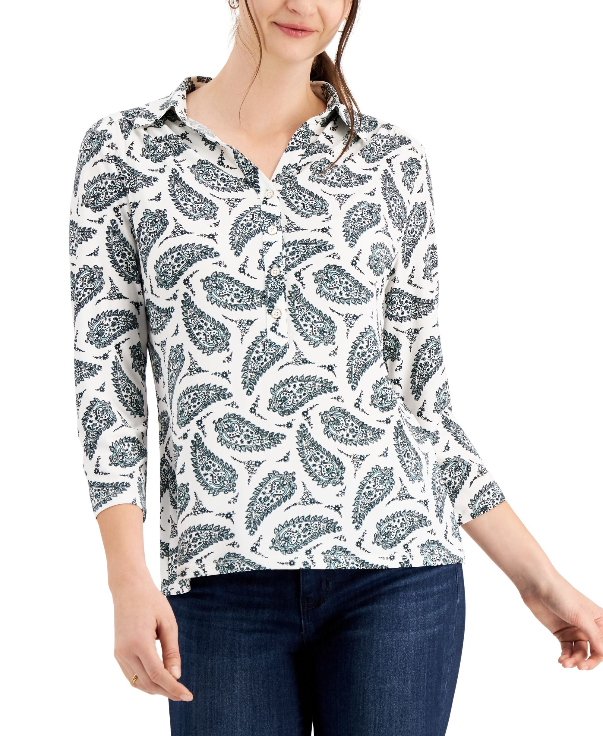 Charter Club Paisley Print Polo Shirt