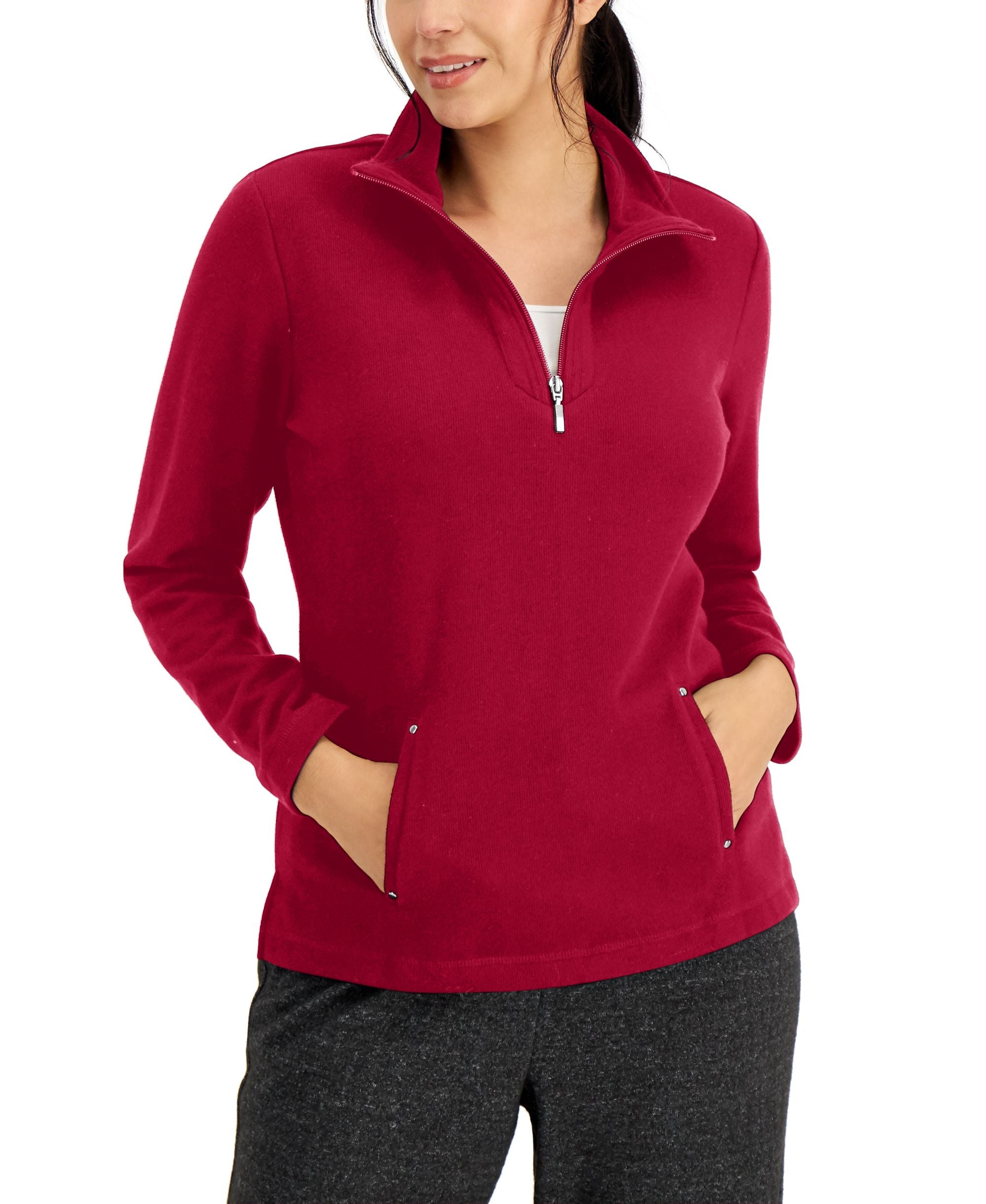 Karen Scott Half Zip Top