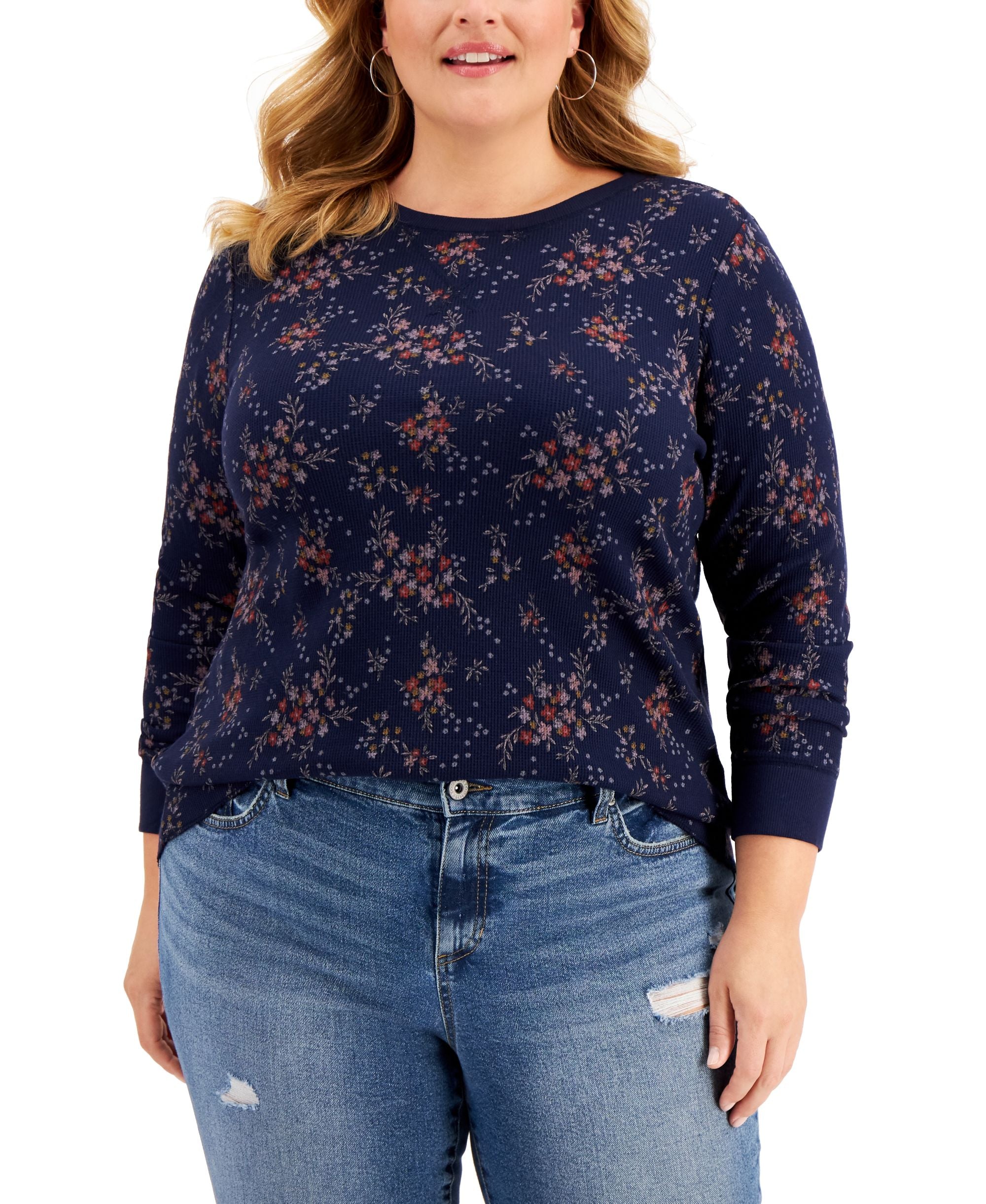 Style & Co Plus Size Floral Print Top