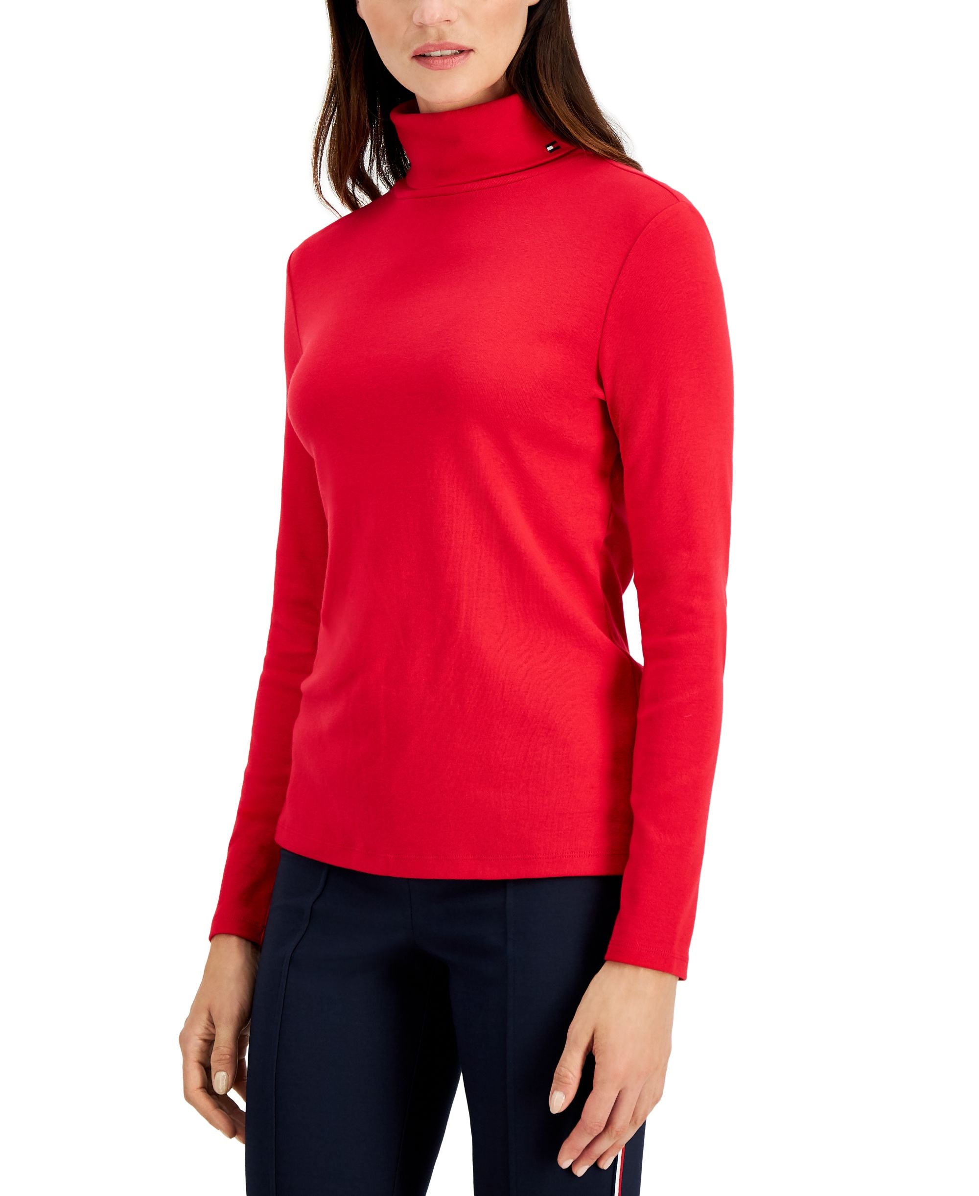 Women's Long Sleeve Cotton Turtleneck Top