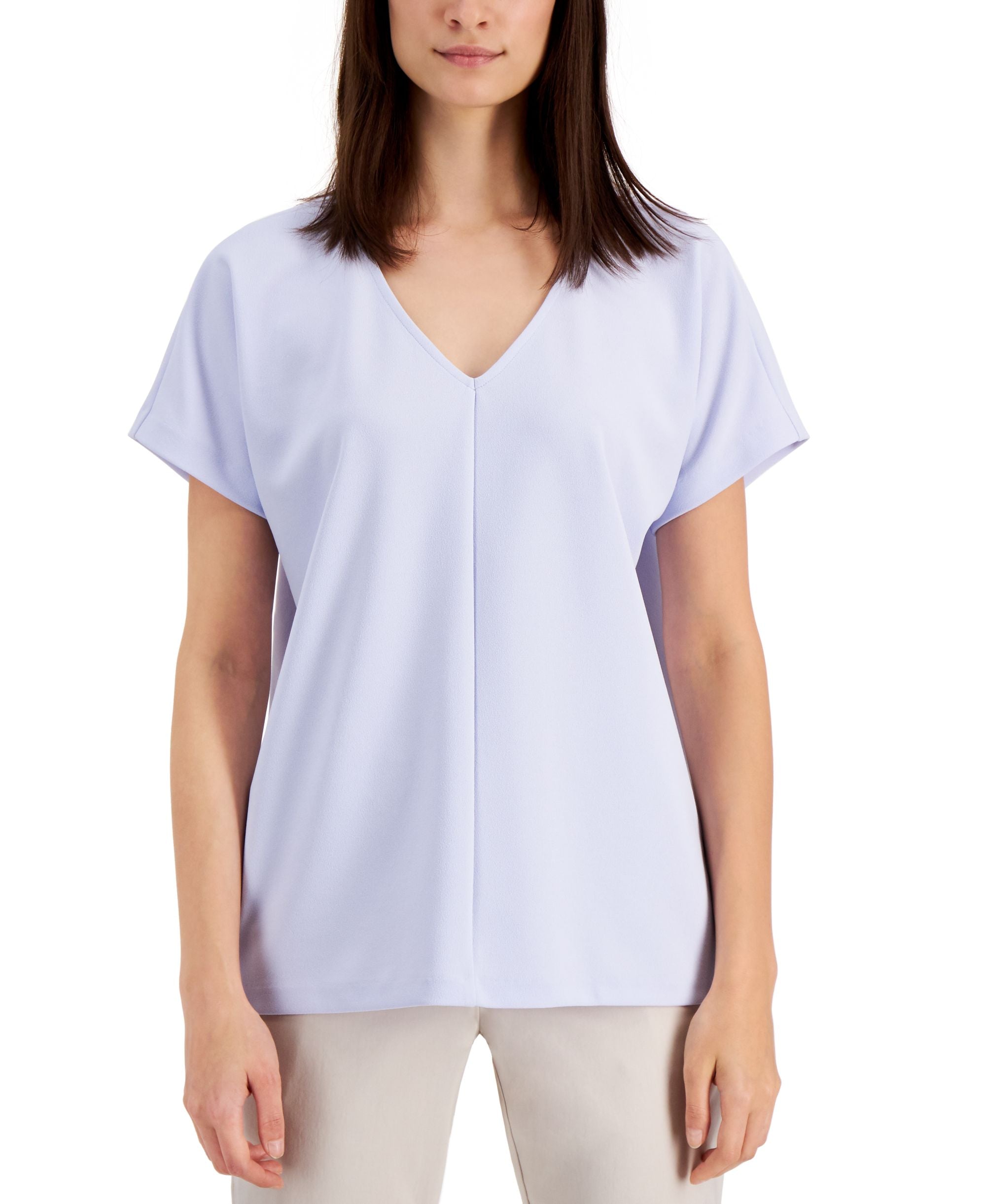 Alfani Printed V Neck Top
