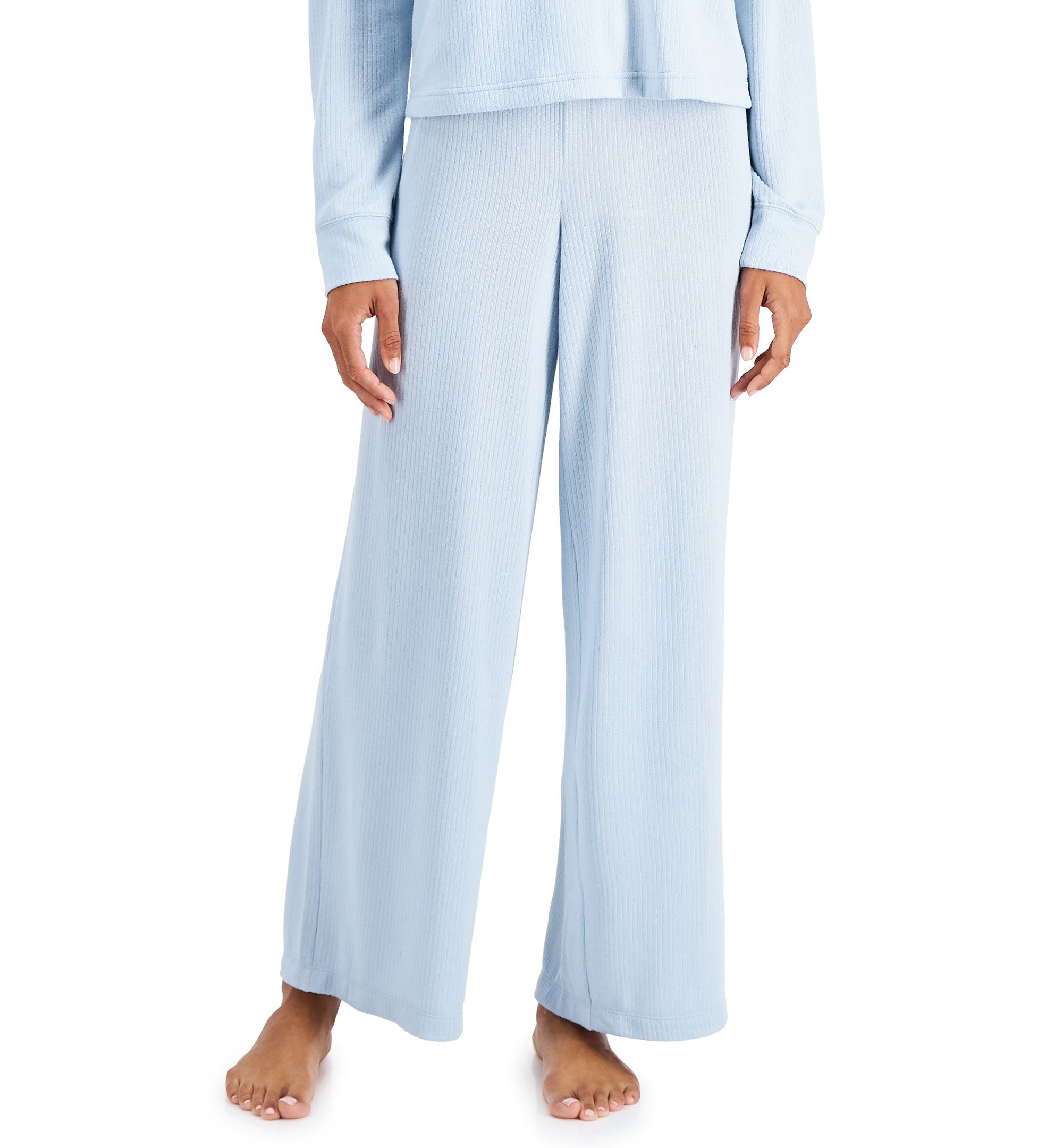 Jenni Solid Ribbed Wide Leg Pajama Pants