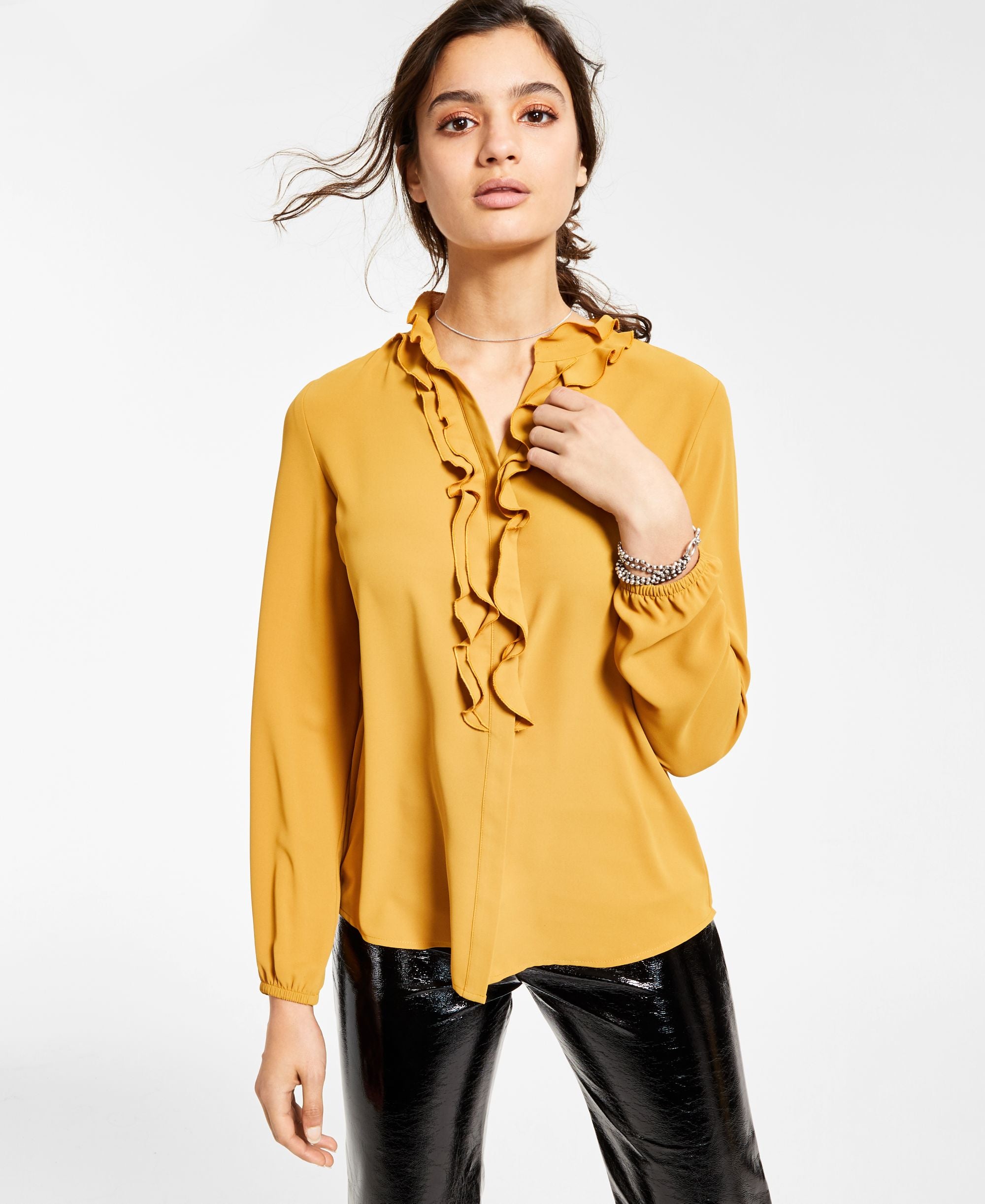 Bar III Ruffled Blouse