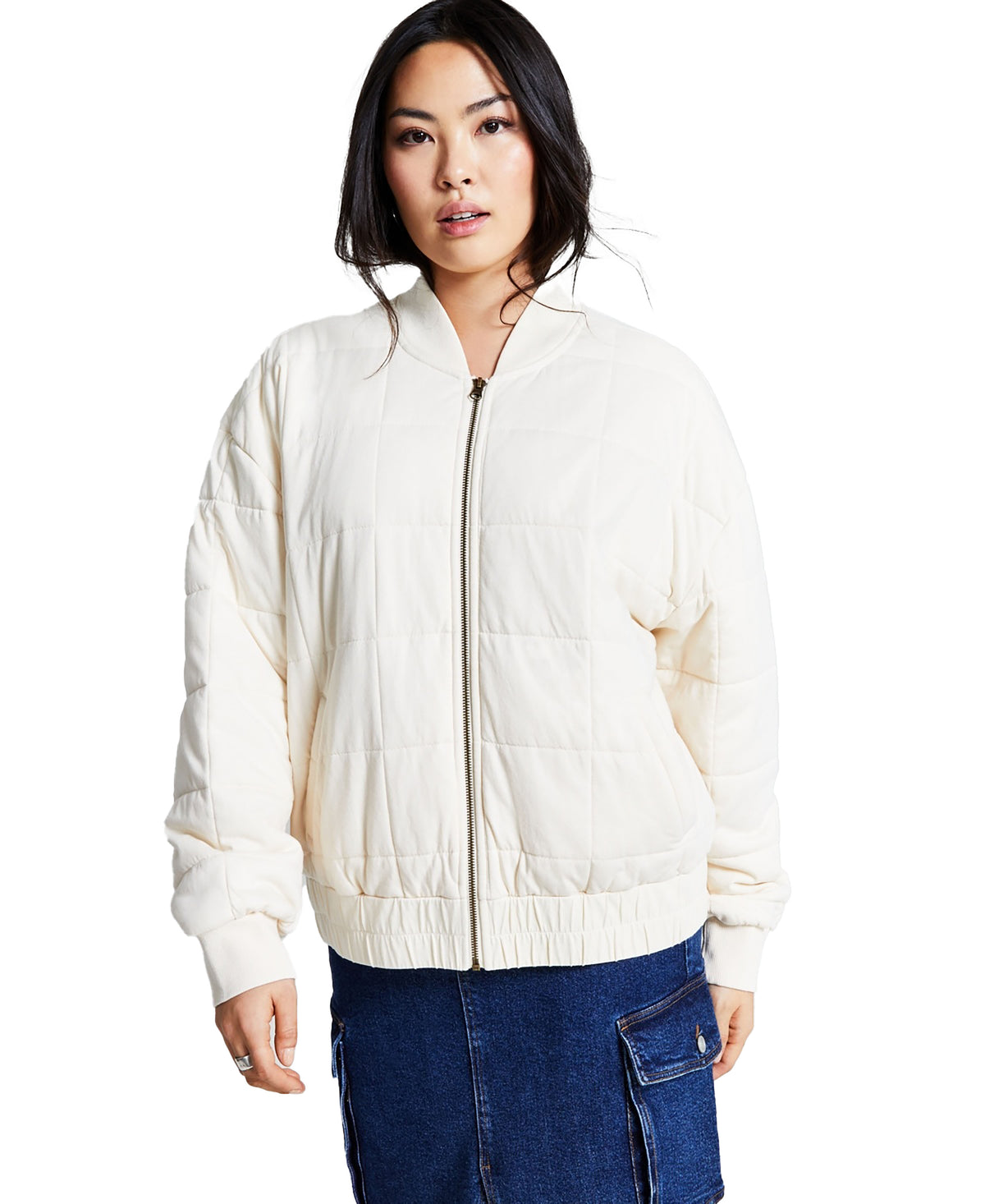 Women's Washed Quilted Zip-Front Jacket