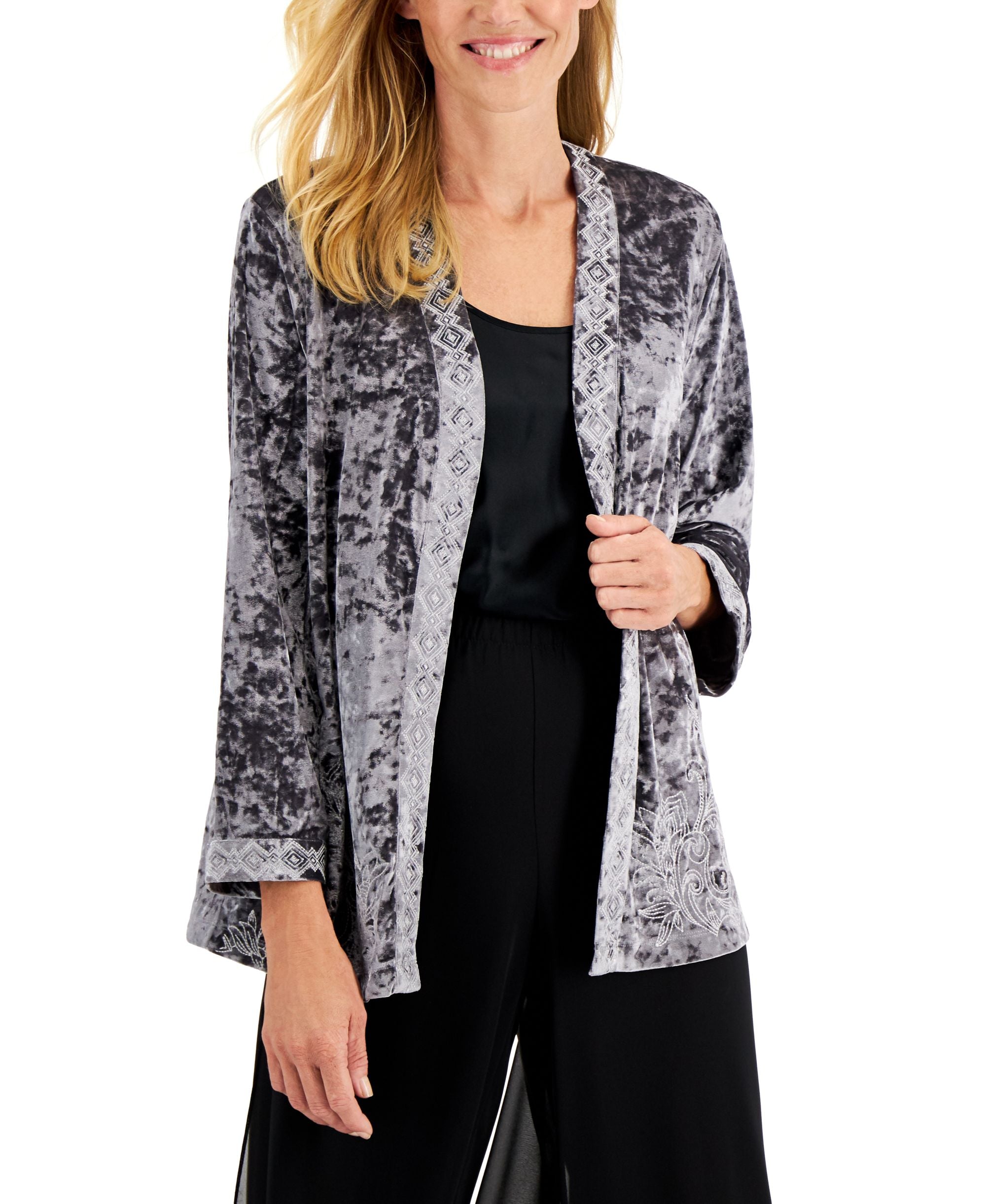 JM Collection Velvet Cardigan
