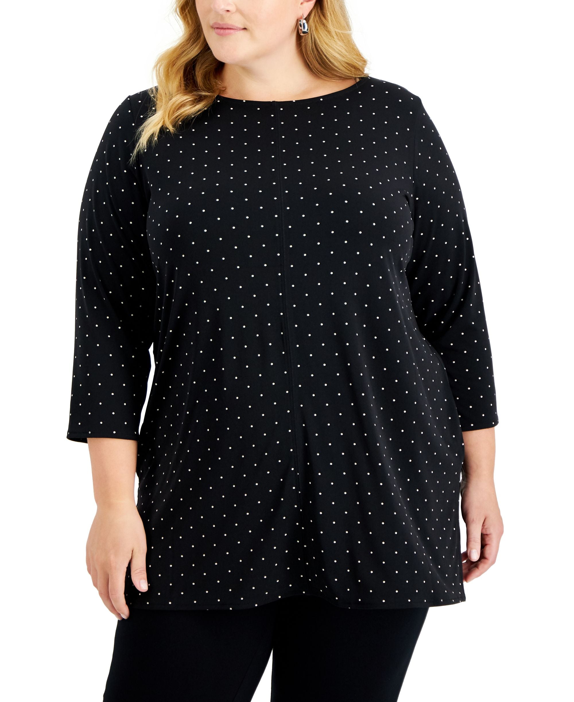 Alfani Plus Size Dot Print Top