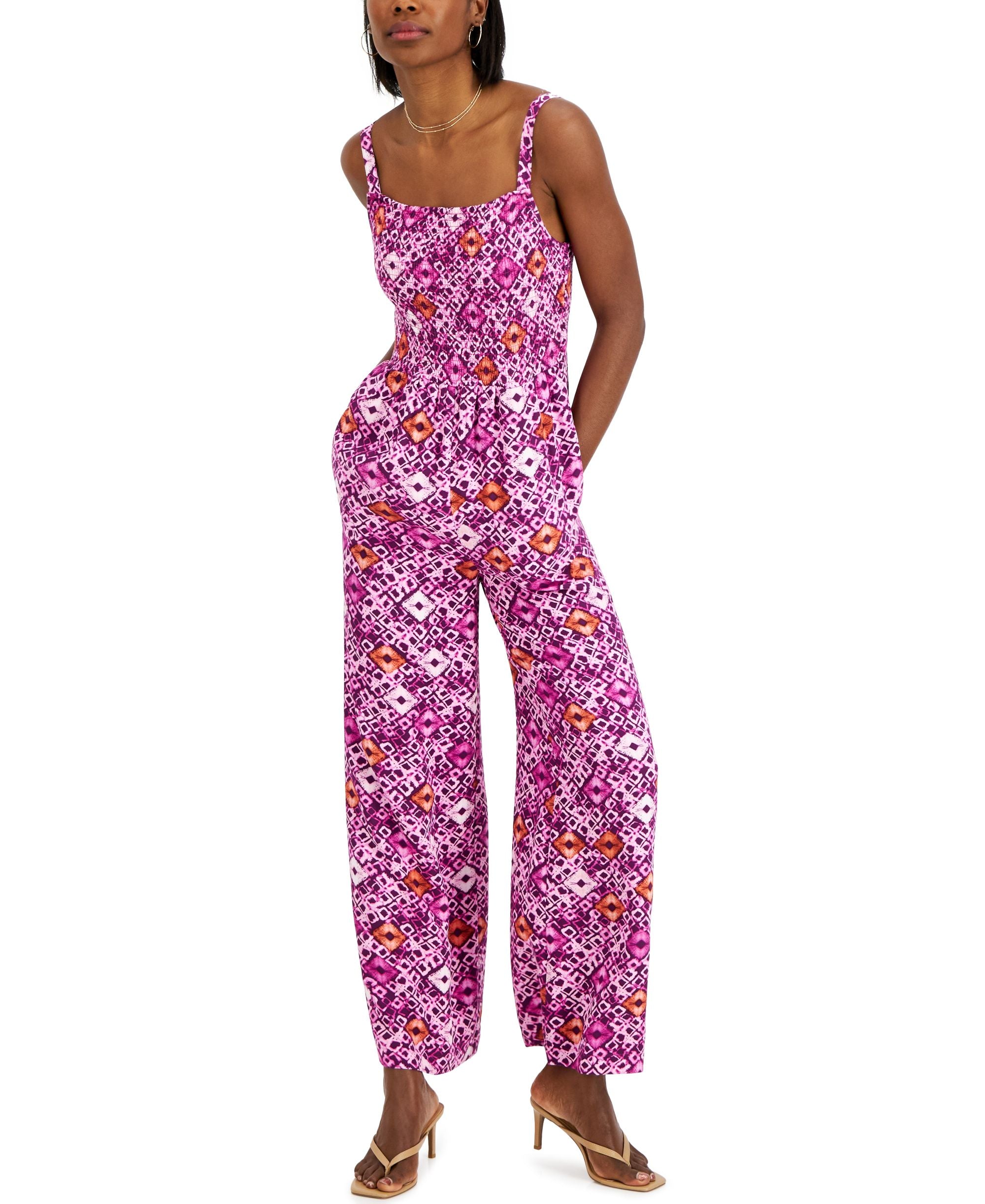 INC International Concepts Smock Wide Leg Jumpsuit