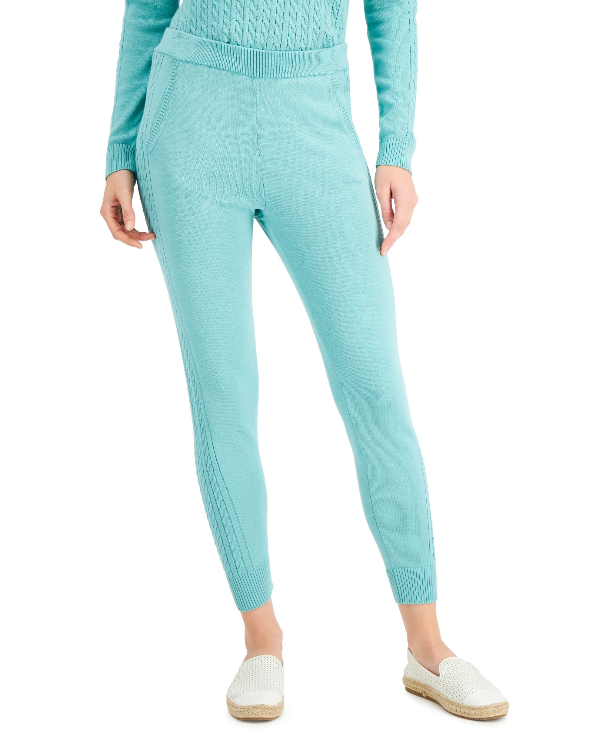 Charter Club Cable Knit Sweater Jogger Pants