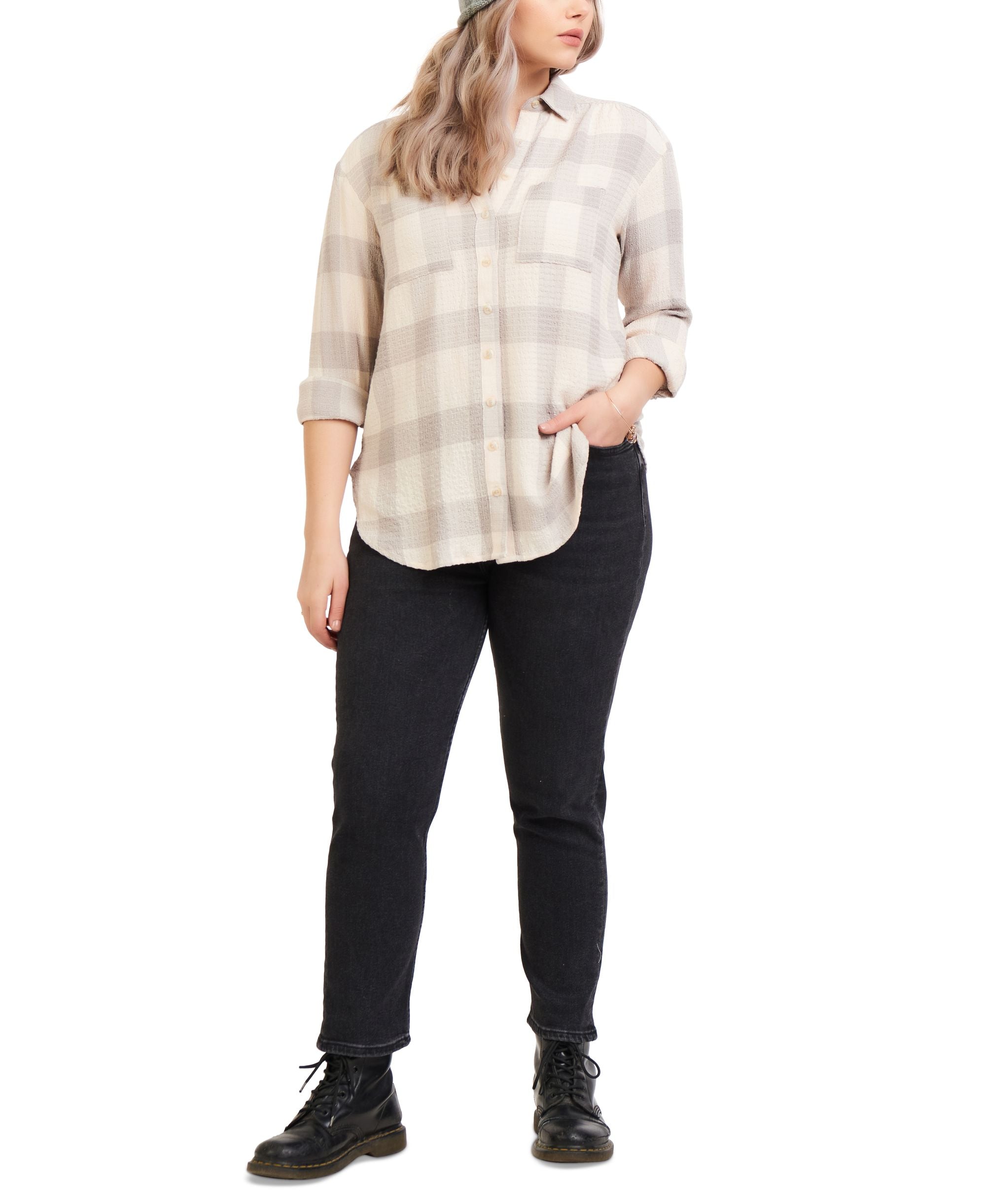 Black Tape Plus Size Printed Tunic Blouse
