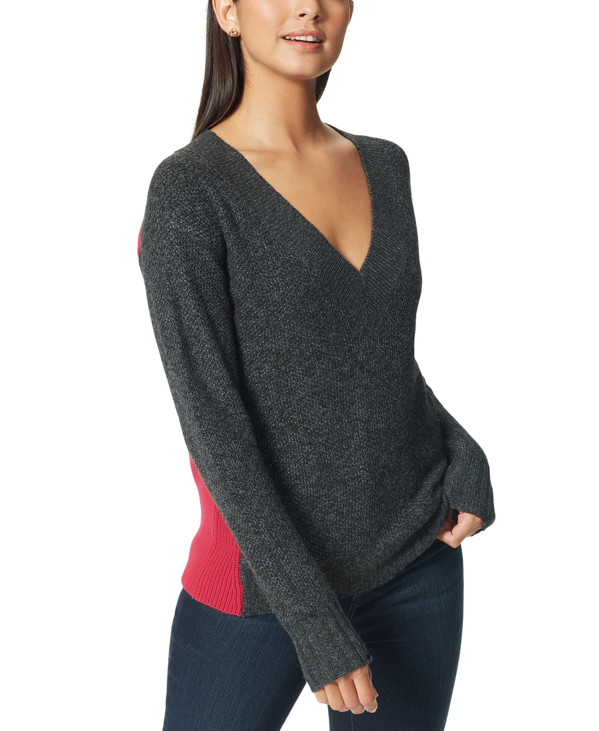 Anne Klein Denim Sport Vacationer Contrast Sweater