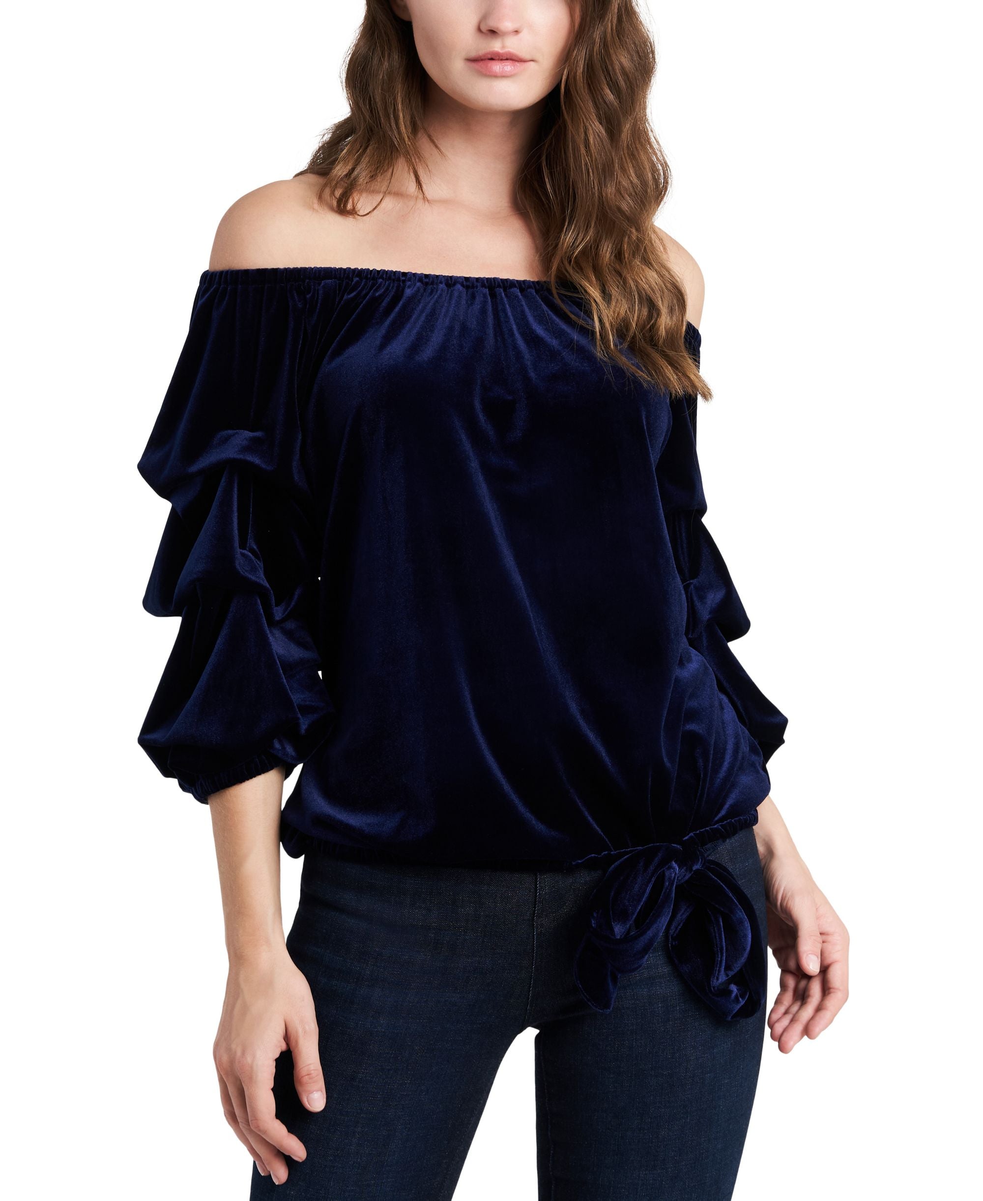 Velvet Off-The-Shoulder Top