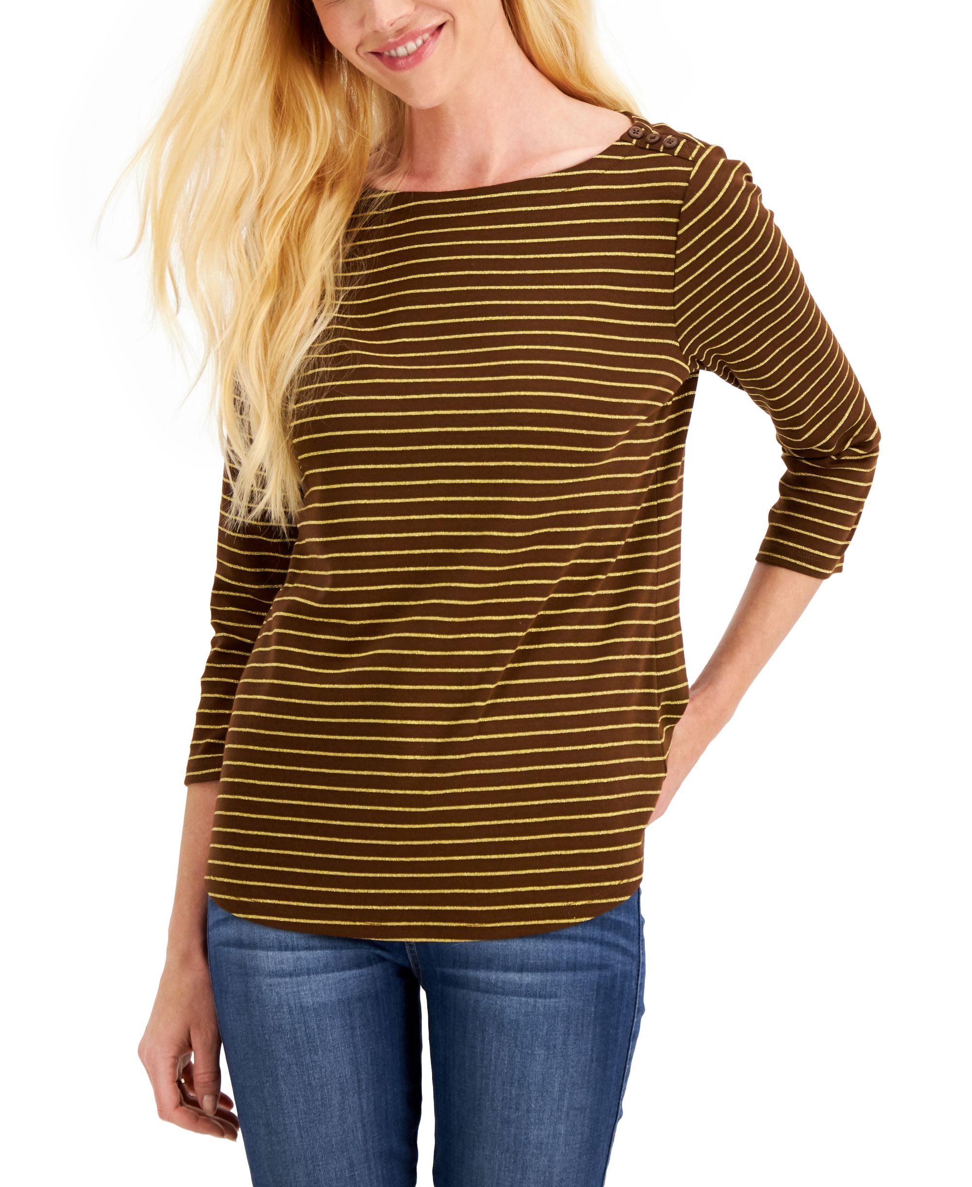Charter Club Striped Supima Cotton Top