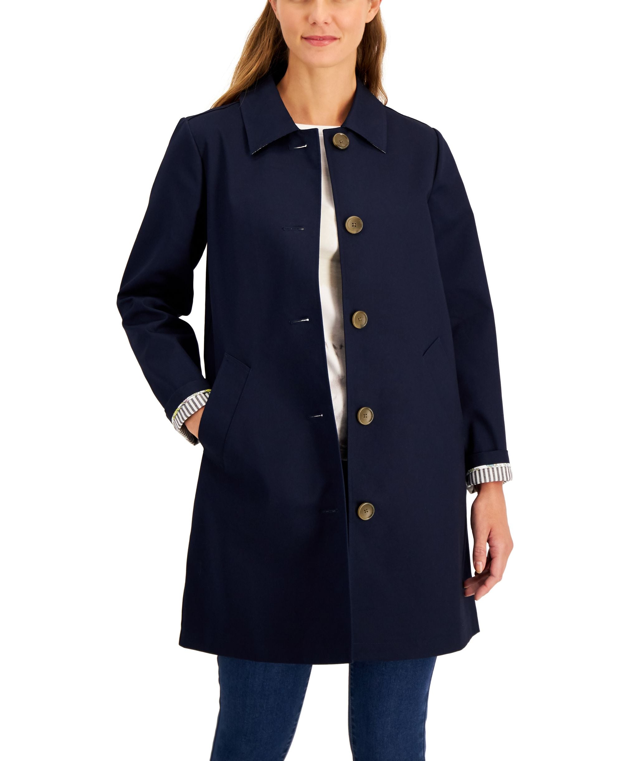 Charter Club Contrast Lined Coat