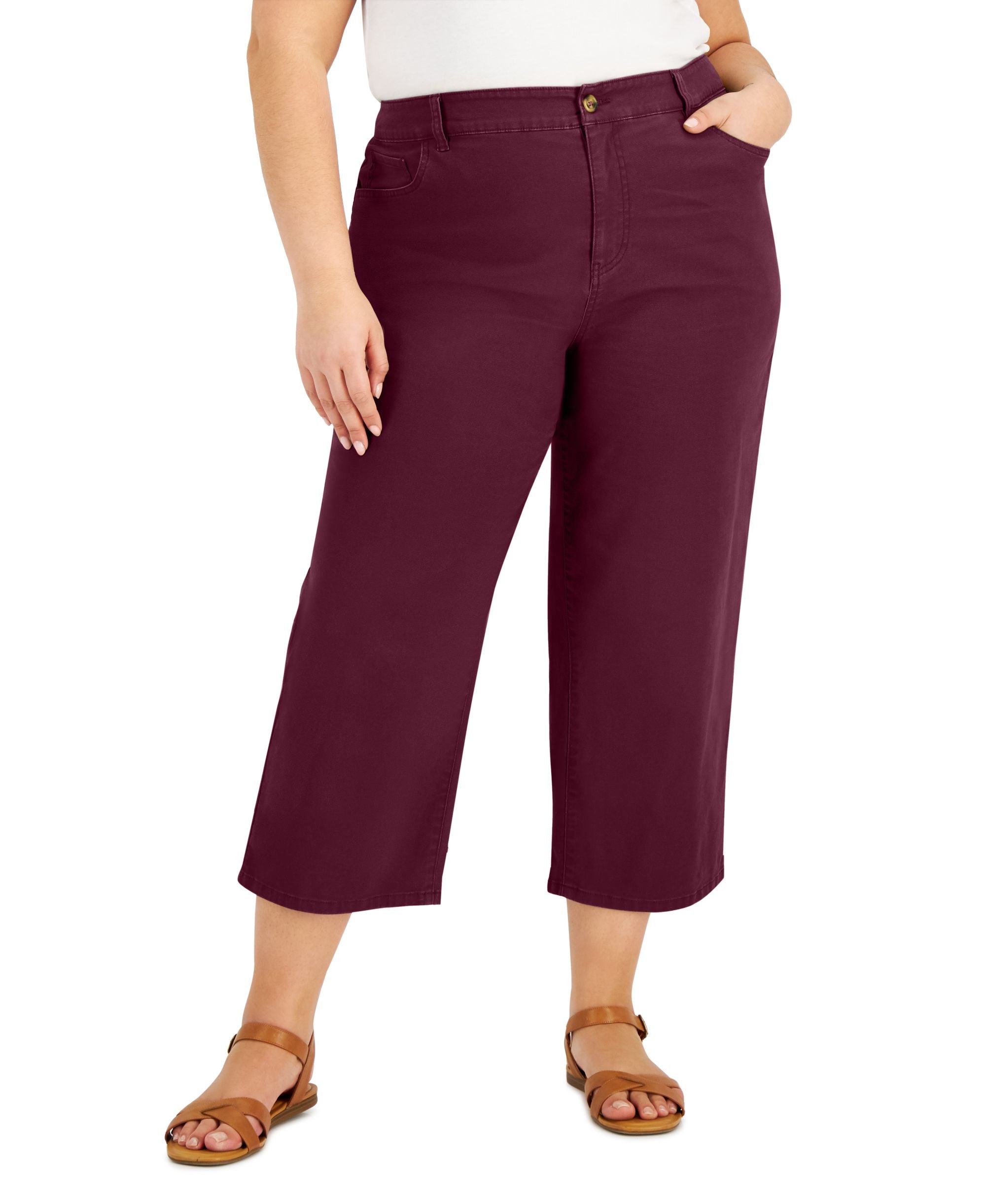 Style & Co Plus Size Cropped Wide Leg Pants