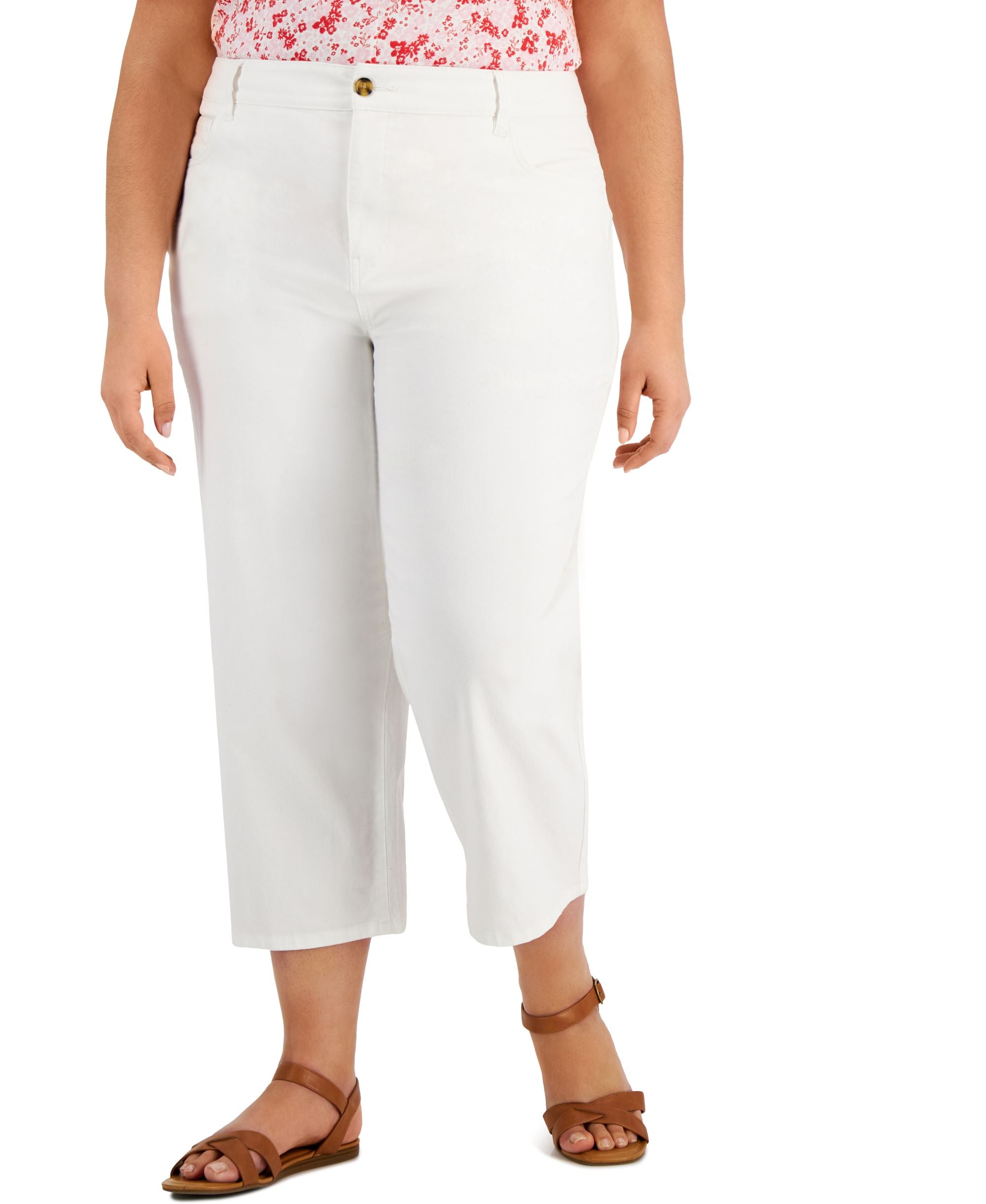 Style & Co Plus Size Cropped Wide Leg Pants