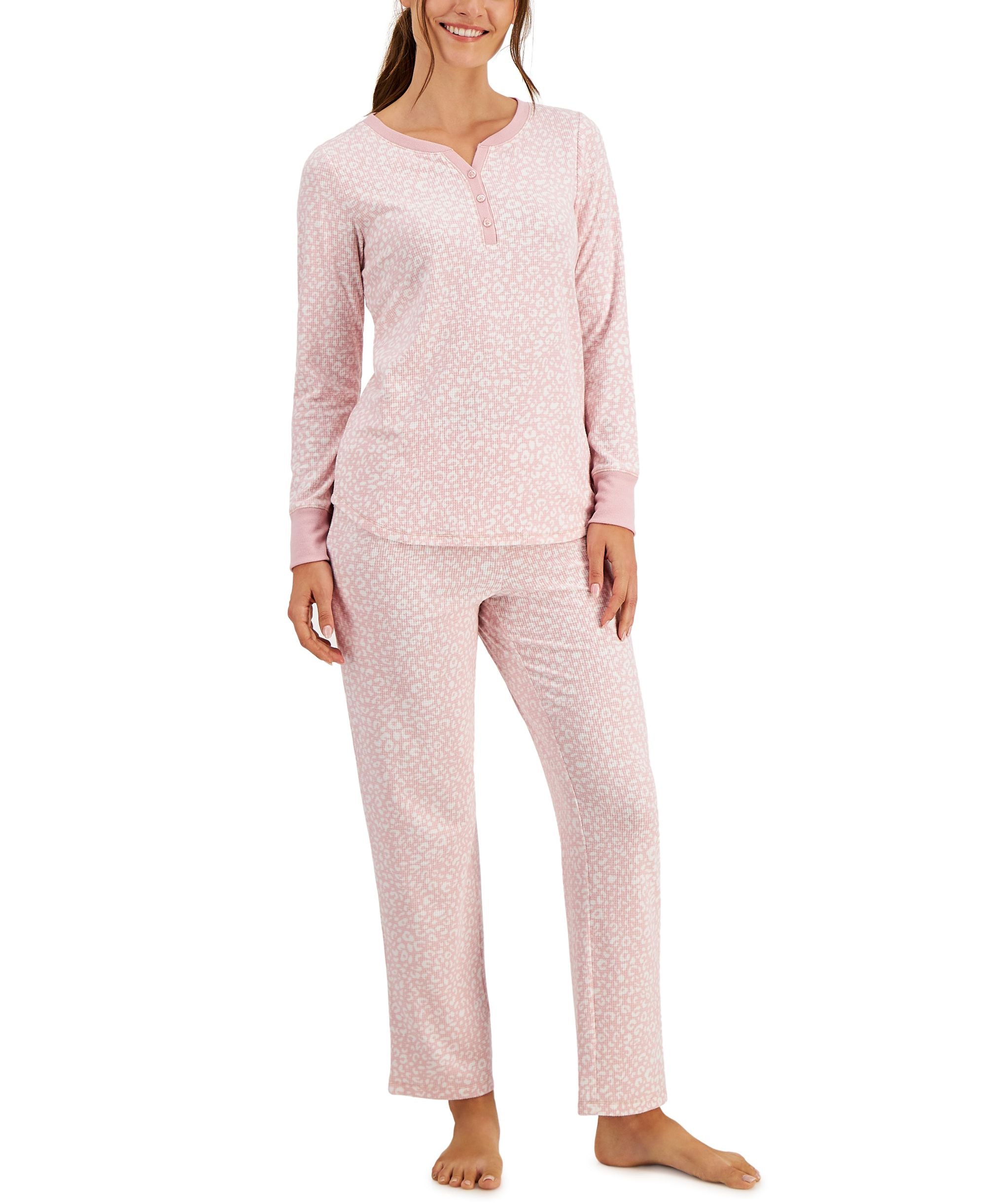 Charter Club Thermal Fleece Printed Pajama Set