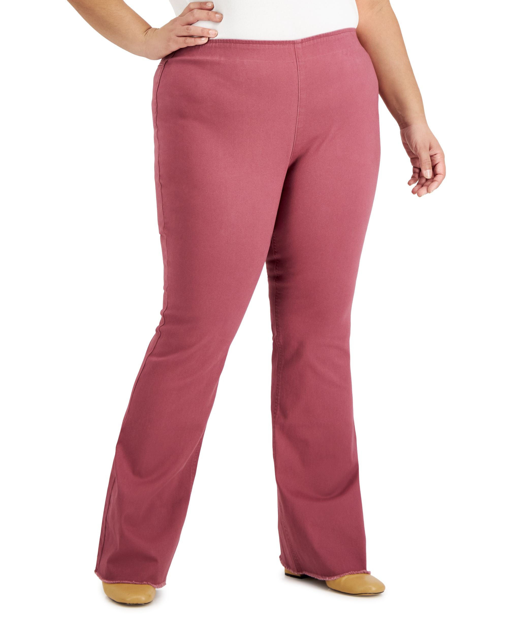 Tinseltown Trendy Plus Size High Rise Pull On Flare Pants