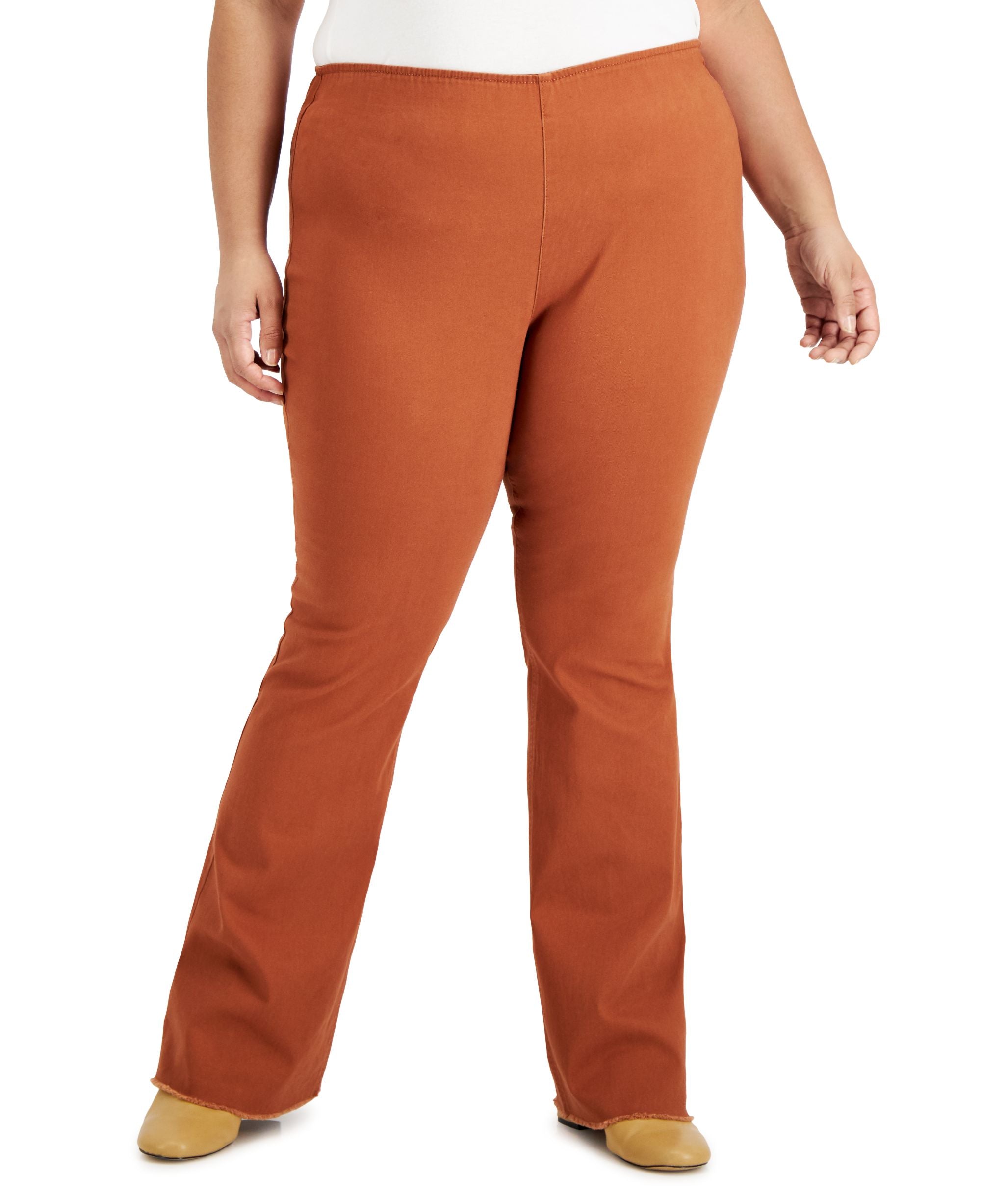 Tinseltown Trendy Plus Size High Rise Pull On Flare Pants