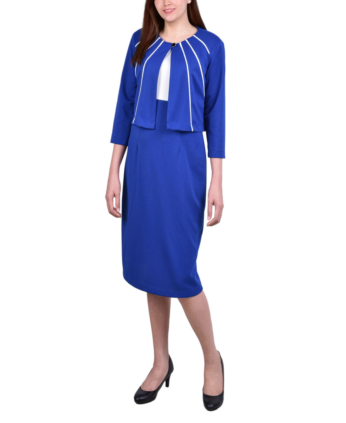 Petite Two Piece Jacket and Dress Set