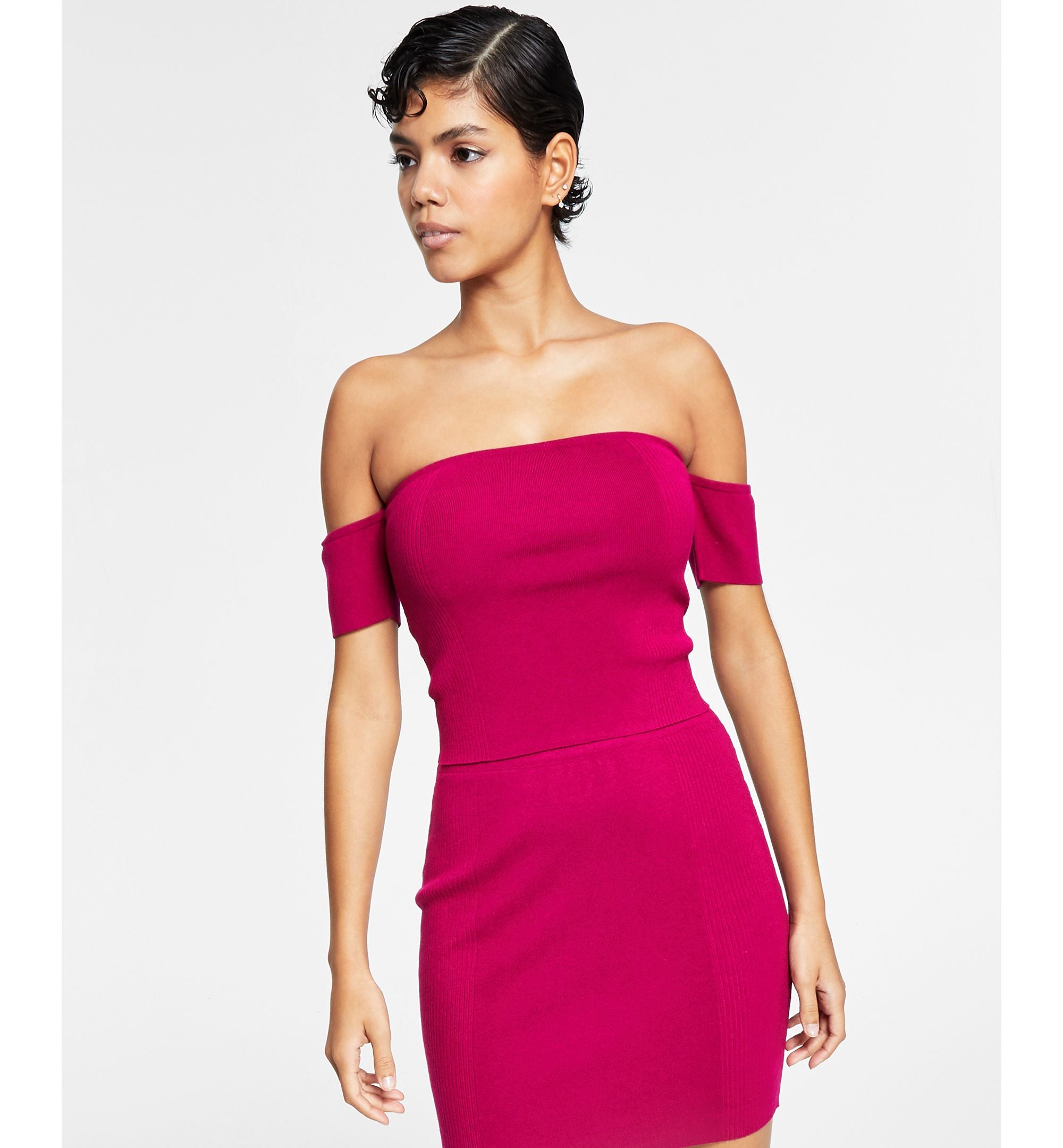 Bar III Off The Shoulder Crop Top