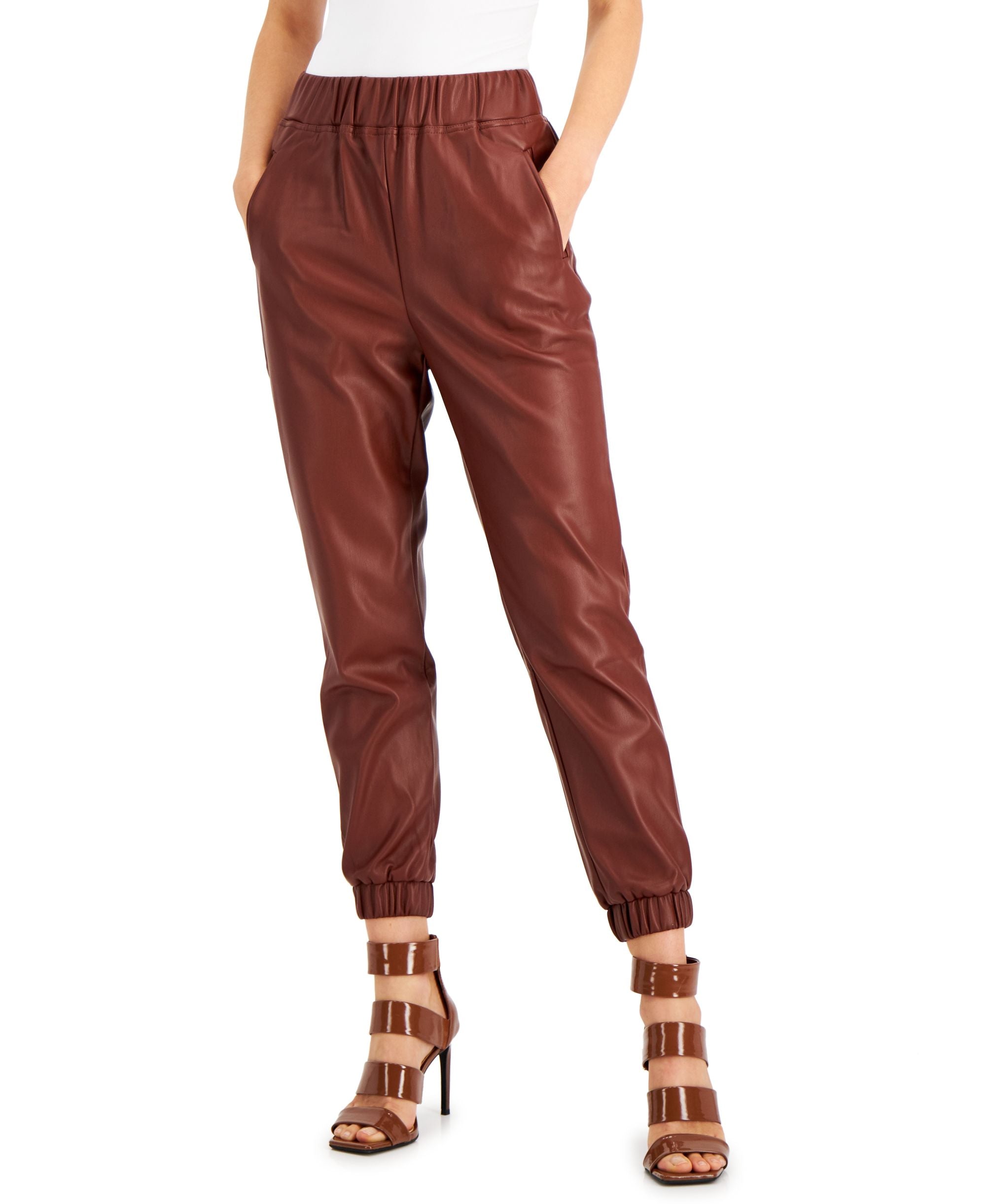 INC International Concepts Faux Leather Joggers