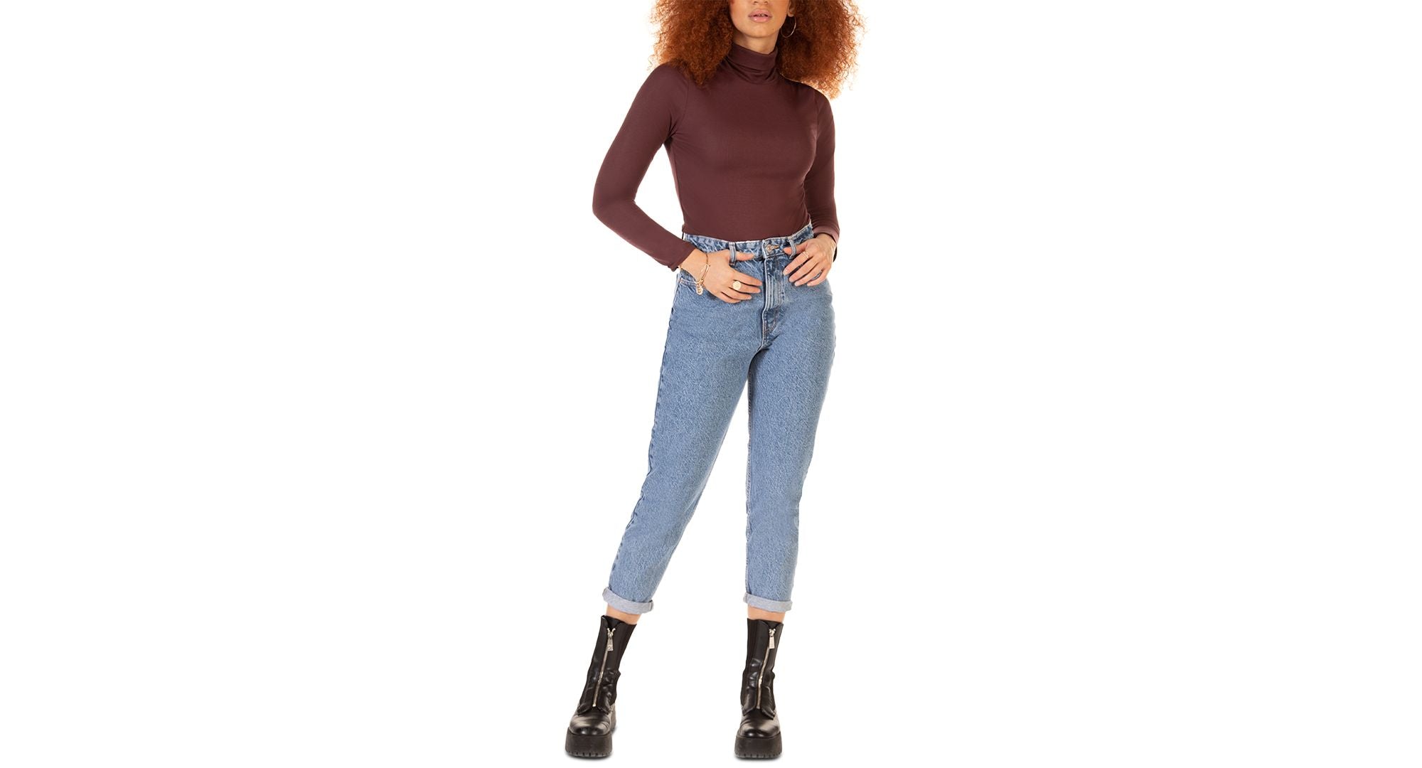 Black Tape Cropped Mom Jeans
