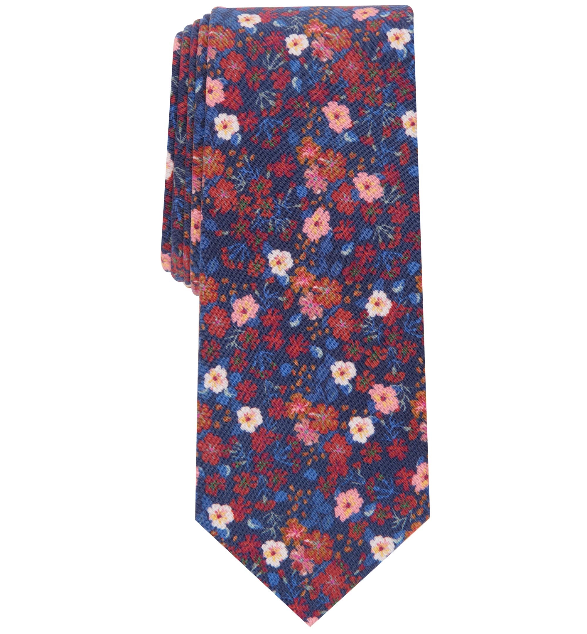 Men's Skinny Floral Tie