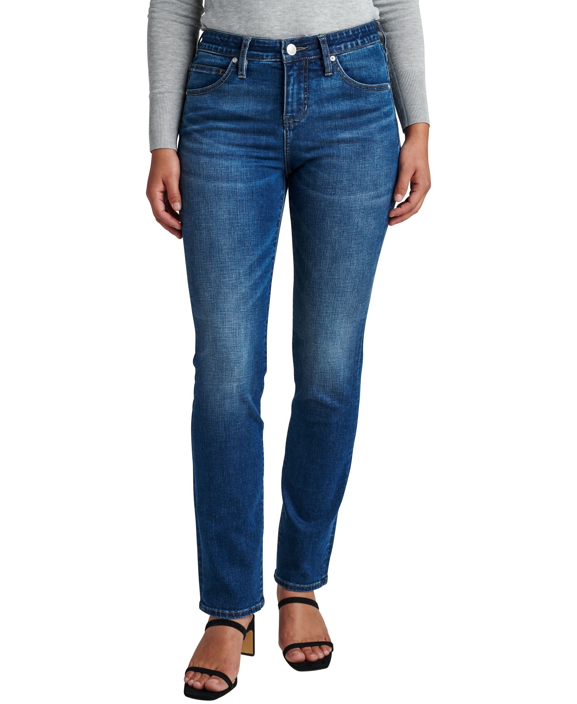 Jag Petite Ruby Straight Mid Rise Jeans