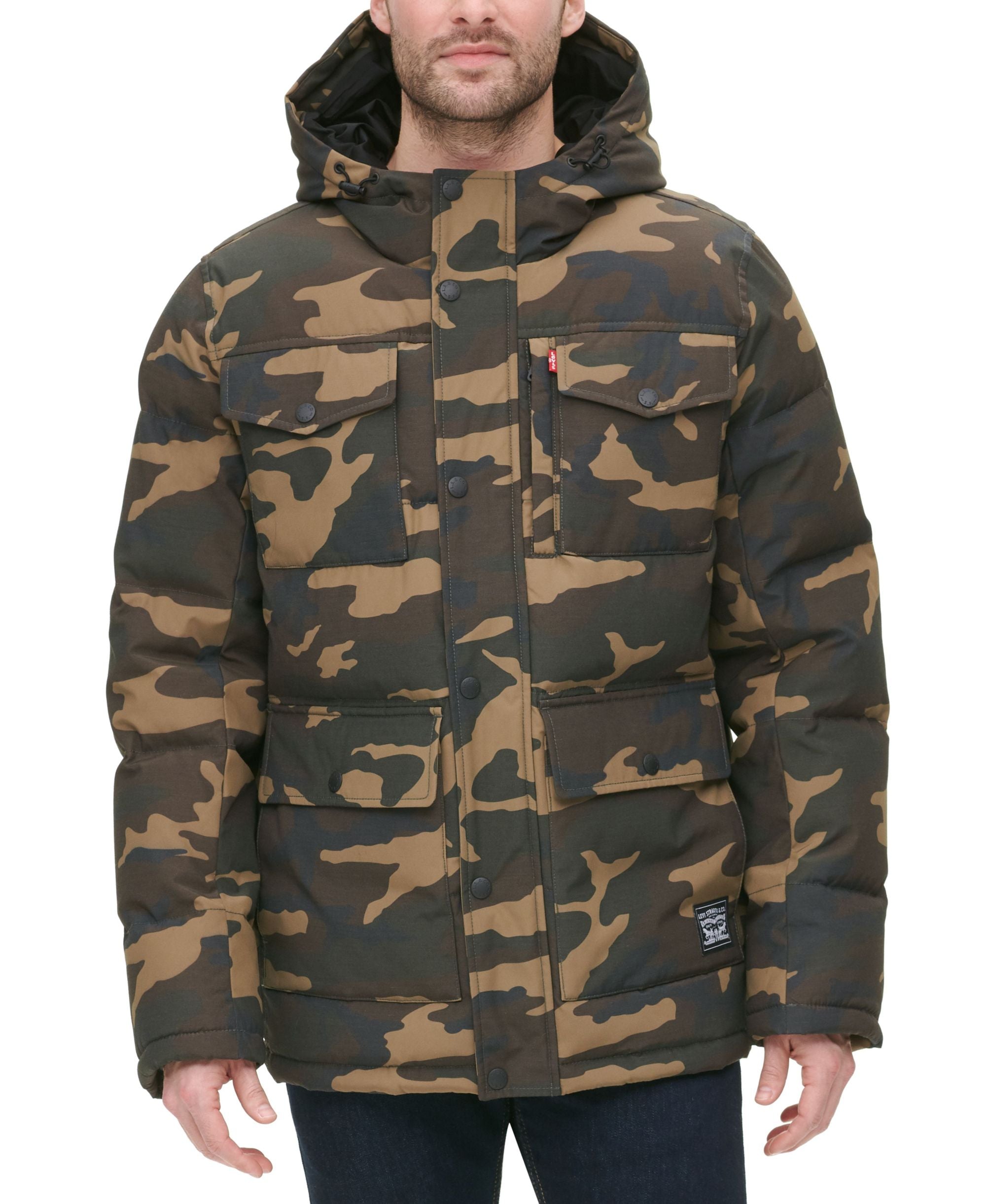 Levi�s Men's Quilted Four Pocket Parka Hoody Jacket