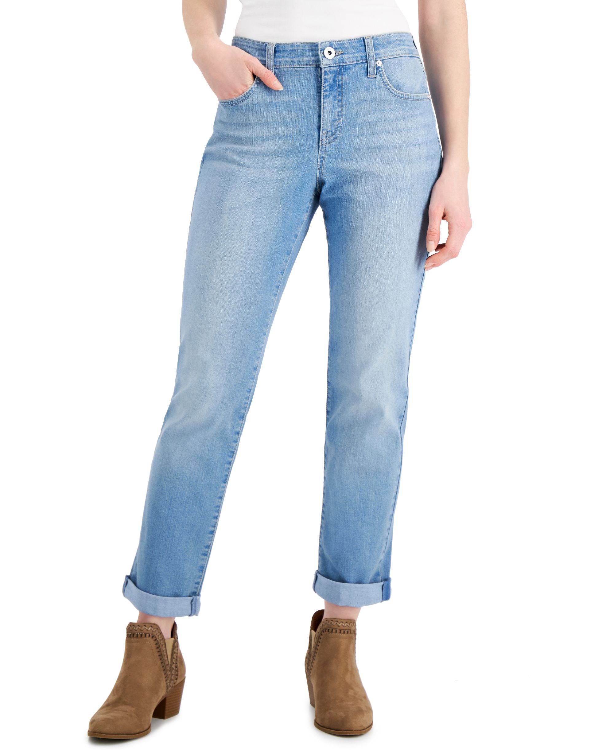 Style & Co Cuffed Girlfriend Jeans