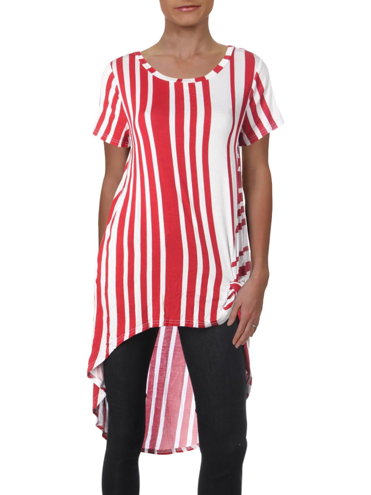 Joseph A Womens High Low Twist Hem Tunic Top
