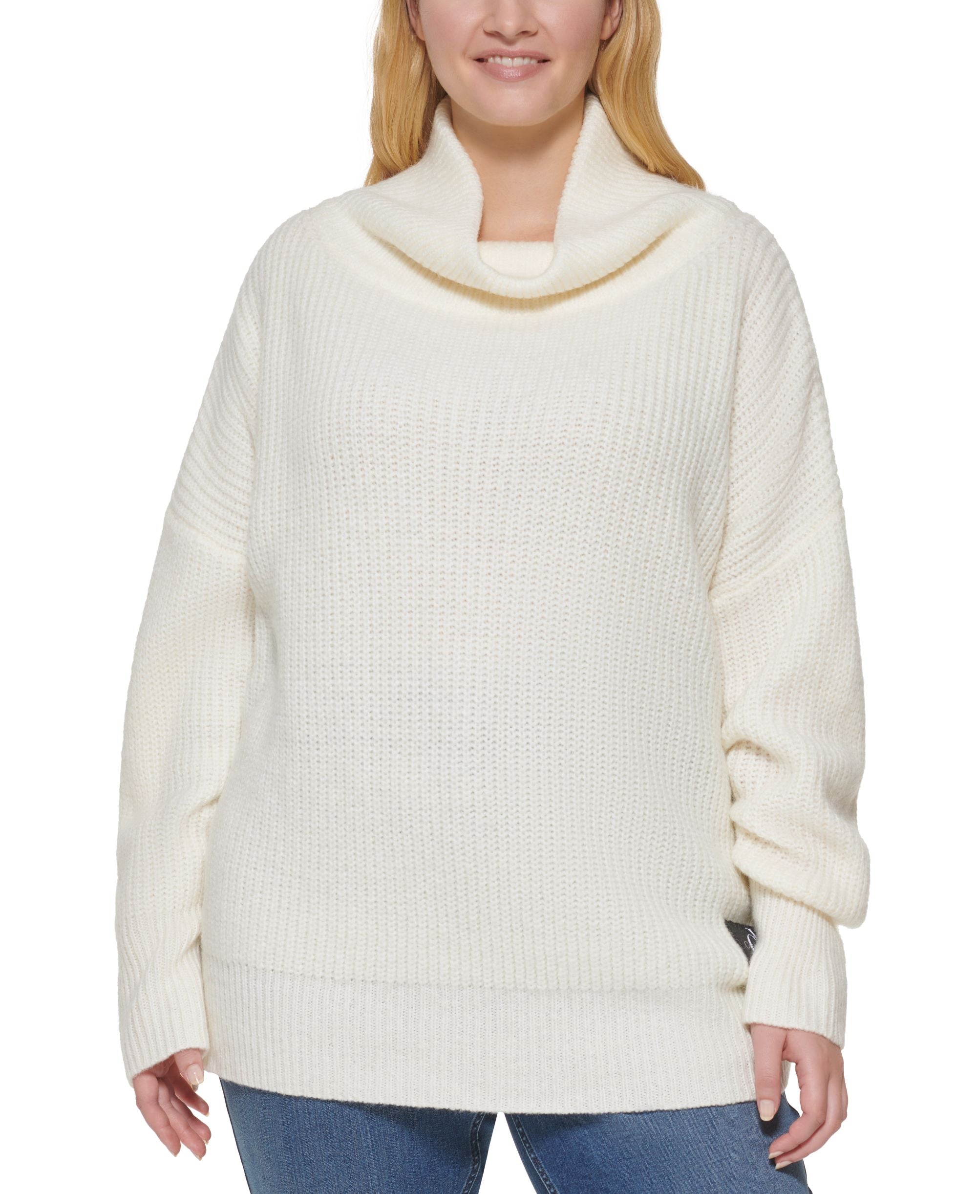 Calvin Klein Jeans Trendy Plus Size Oversized Turtleneck Sweater
