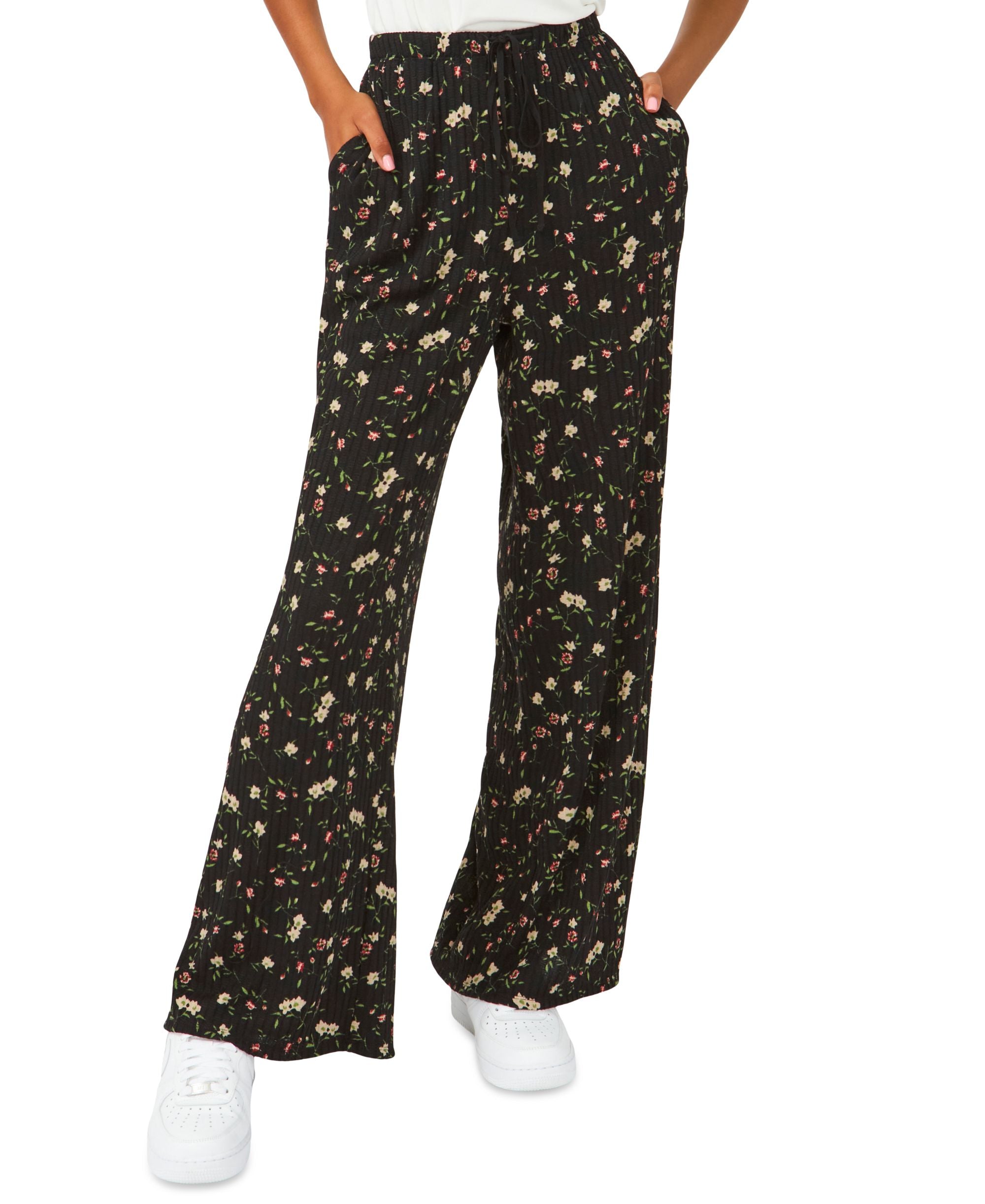 Riley Rae Bryce Floral Print Ribbed Pants