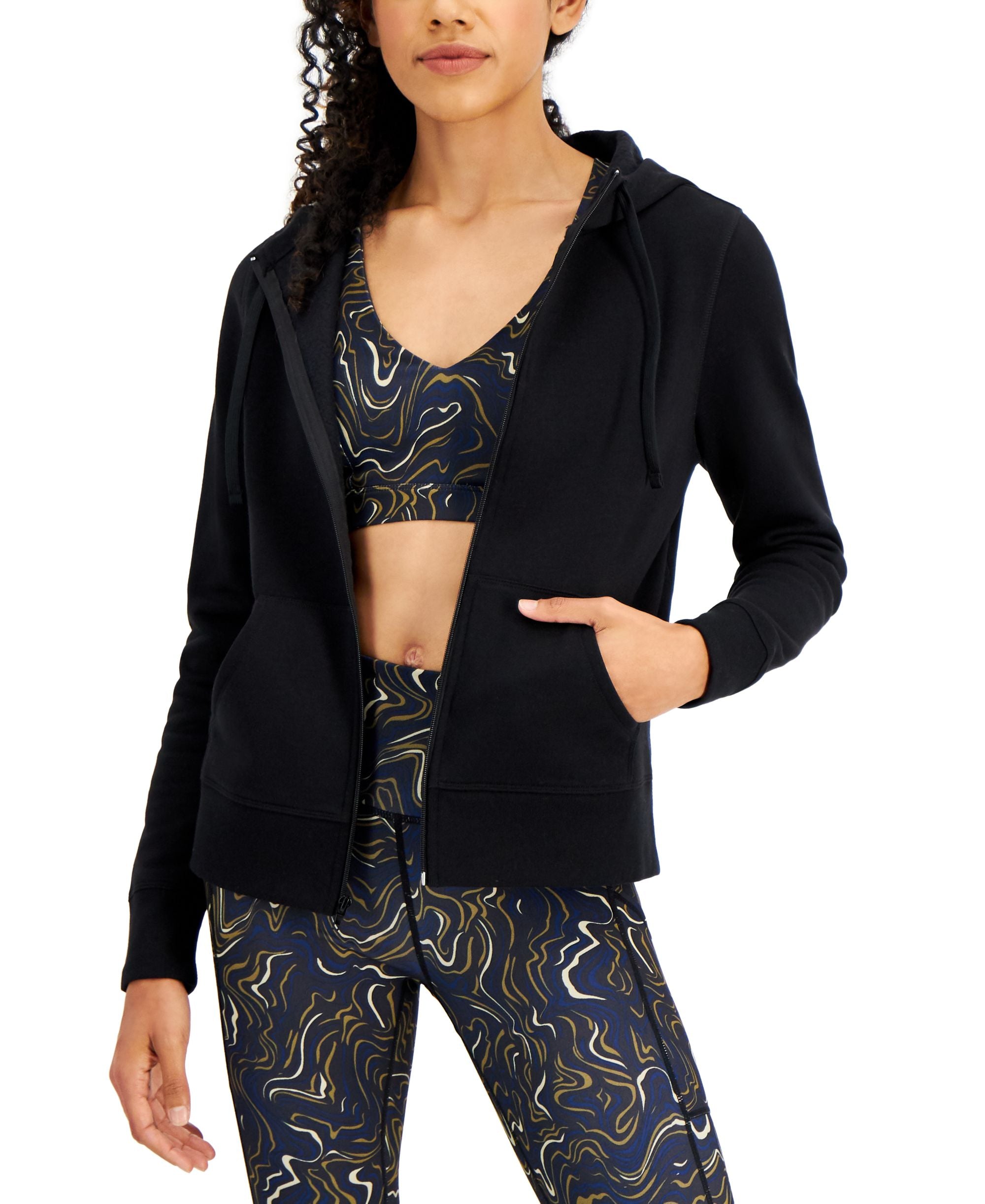 ID Ideology Performance Womens Zip Front Fleece Hoodie