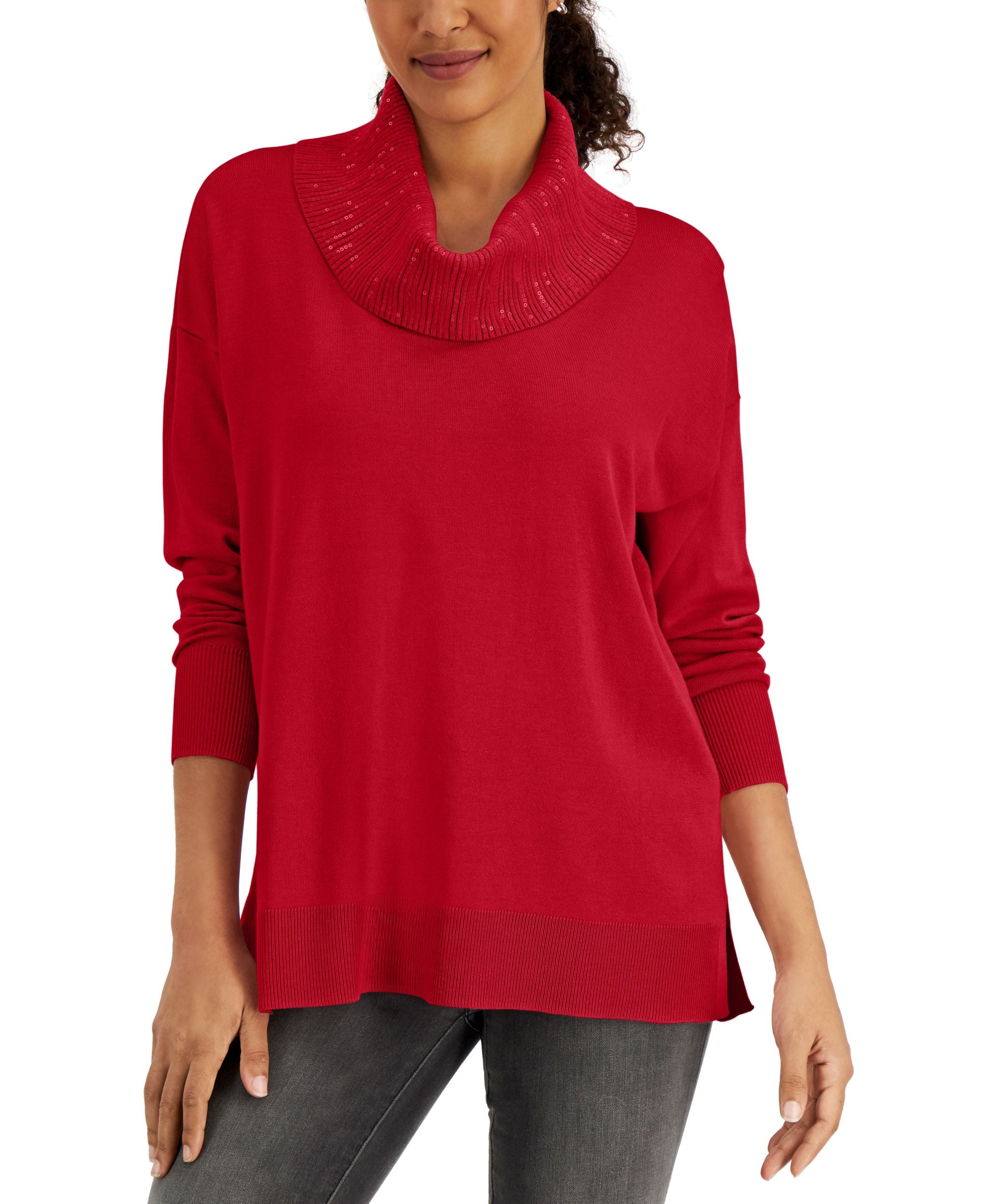 JM Collection Cowlneck Sweater