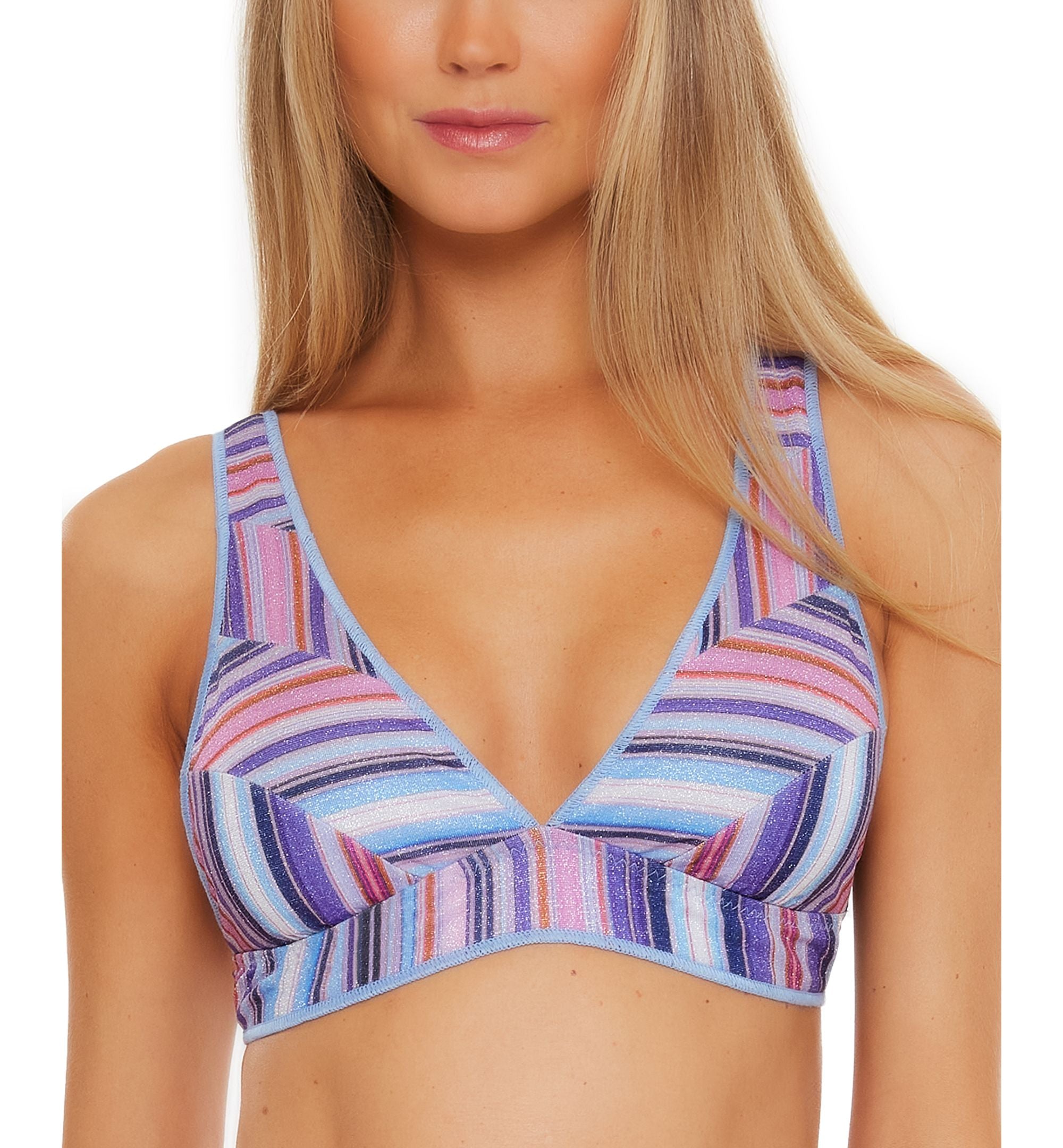 South Coast Teagan Metallic Striped Bikini Top