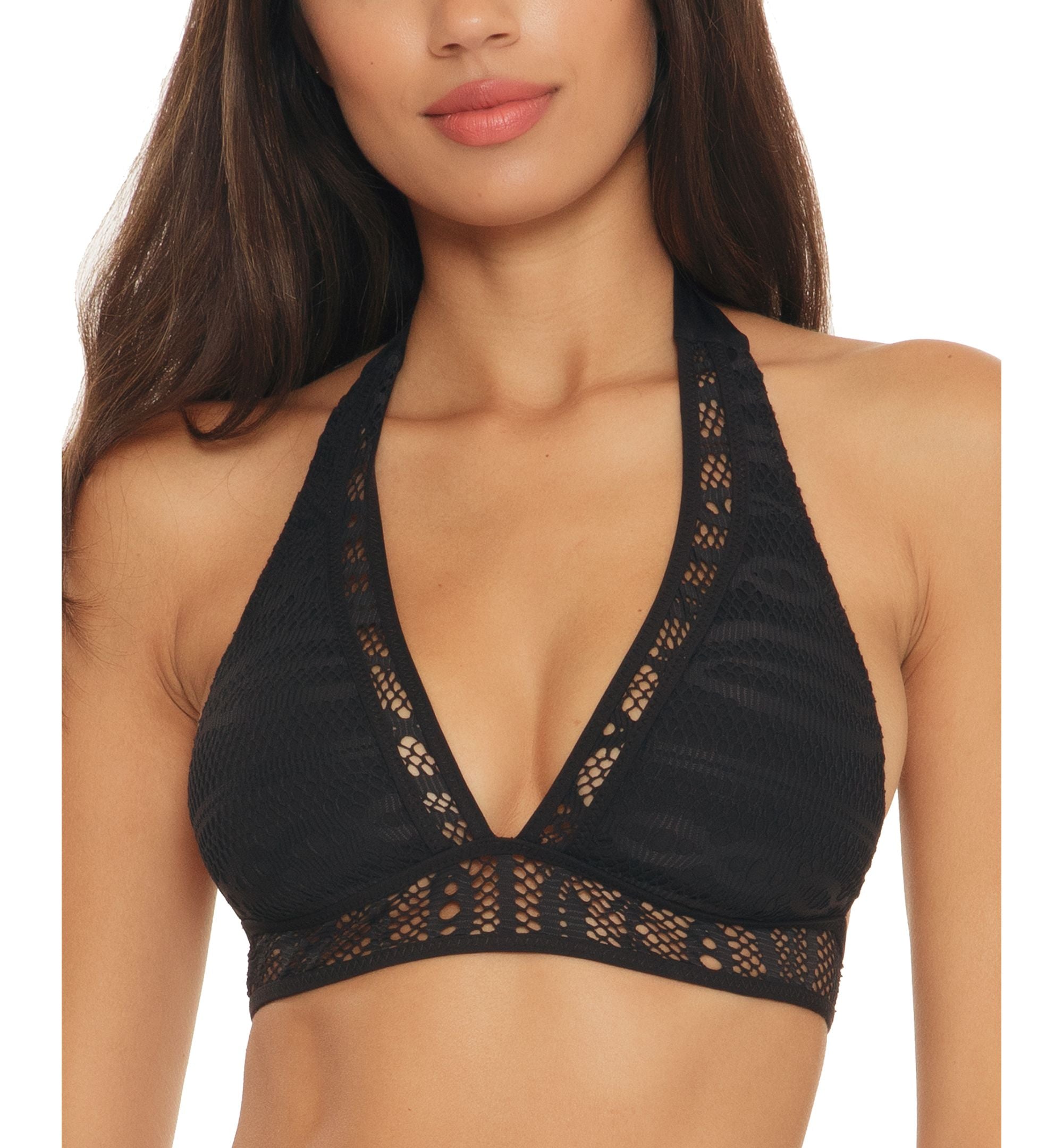 Color Play Courtney Crochet Halter Bikini Top